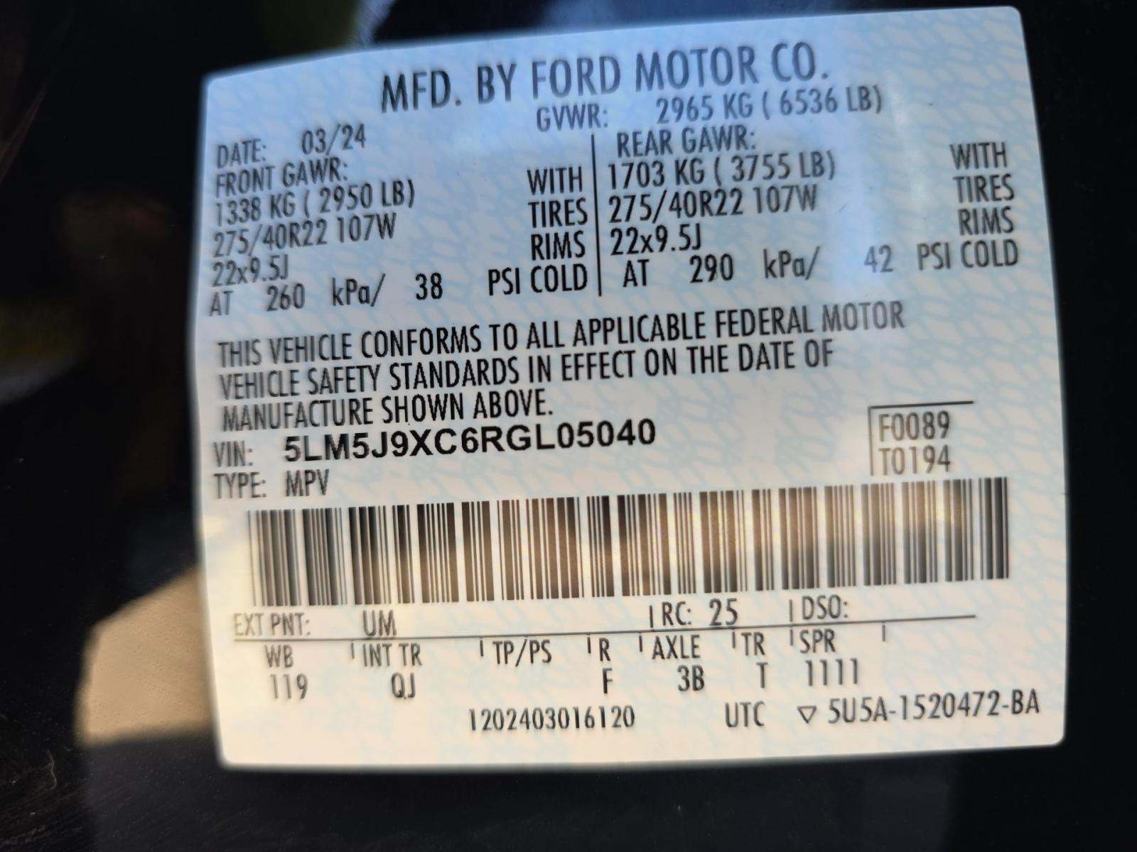 2024 Lincoln Aviator Black Label AWD