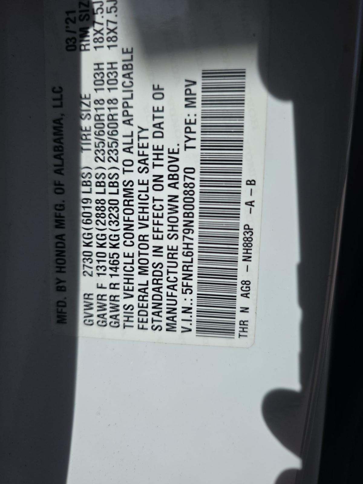 2022 Honda Odyssey EX-L FWD