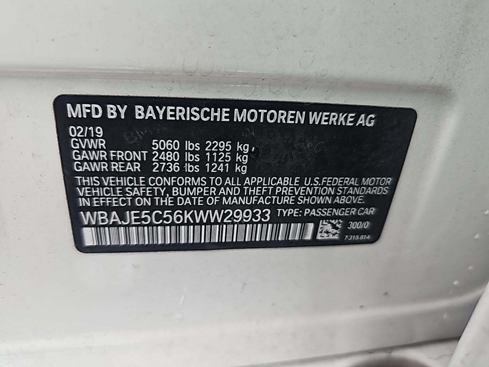 2019 BMW 5 Series 540i RWD