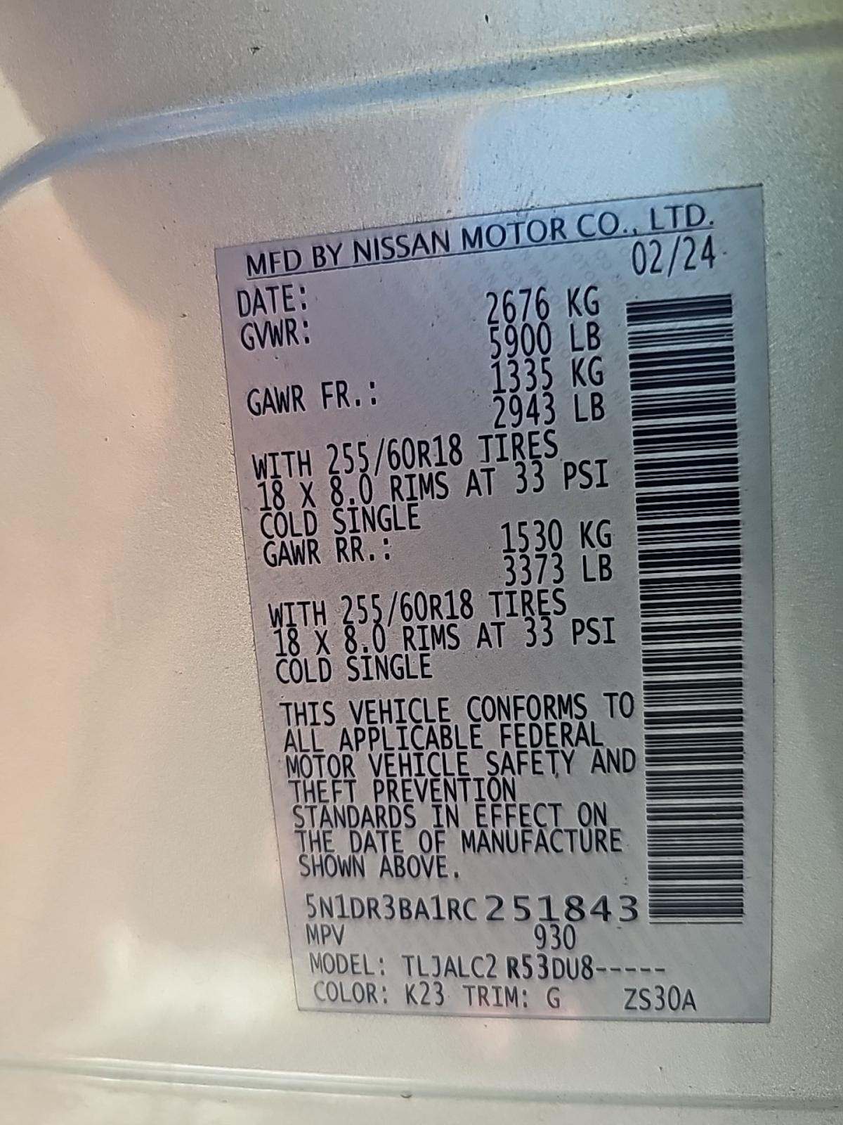 2024 Nissan Pathfinder SV FWD