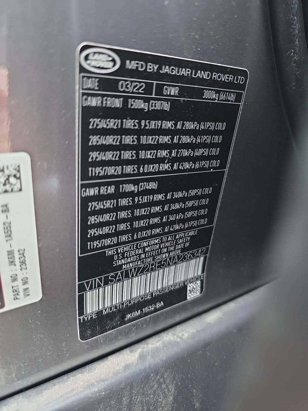 2022 Land Rover Range Rover Sport SVR Carbon Edition AWD