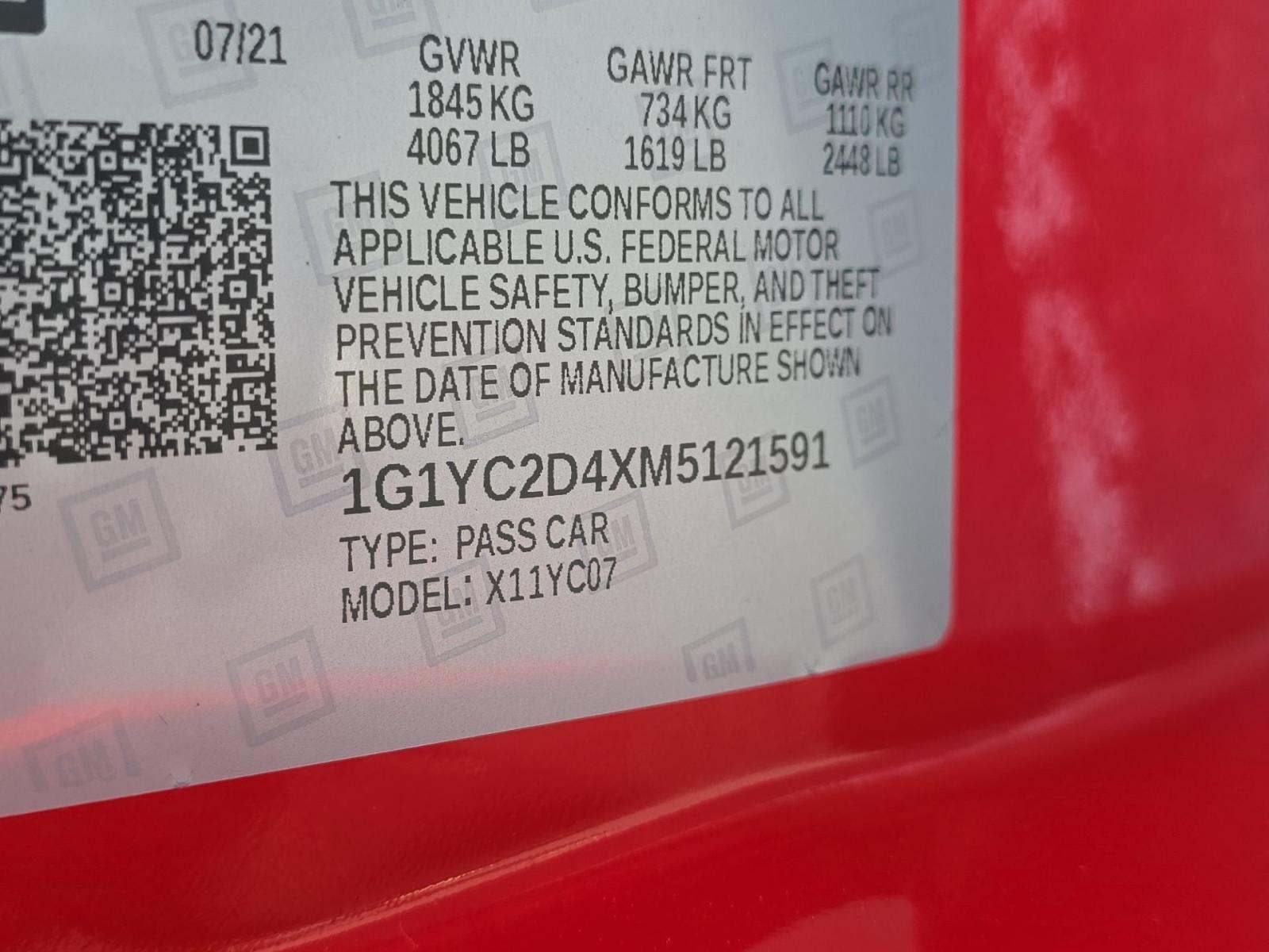2021 Chevrolet Corvette Stingray RWD