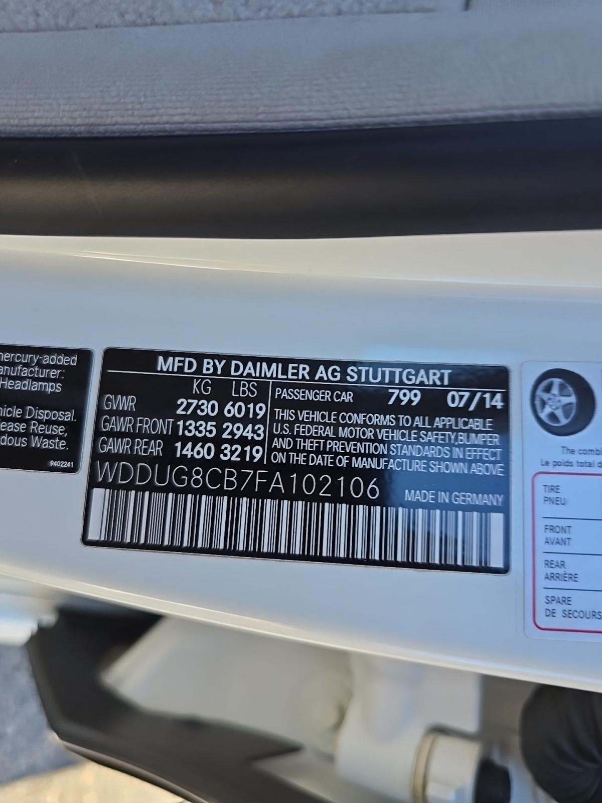 2015 Mercedes-Benz S-Class S 550 RWD