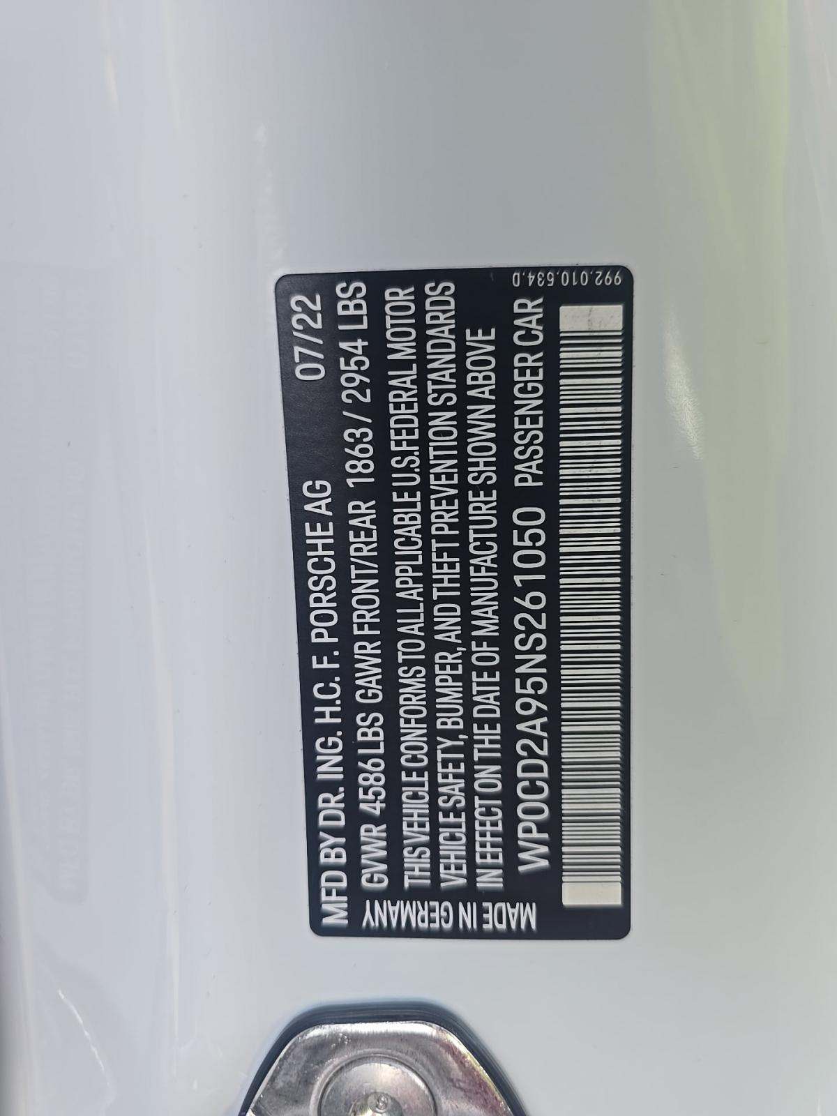 2022 Porsche 911 Turbo S AWD