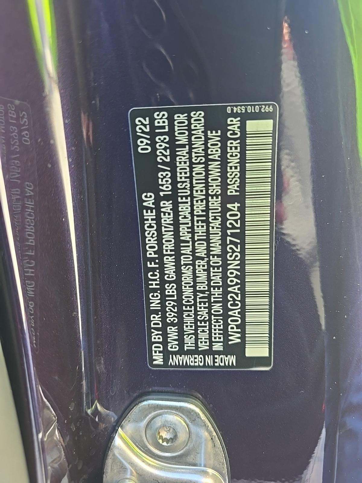 2022 Porsche 911 GT3 RWD