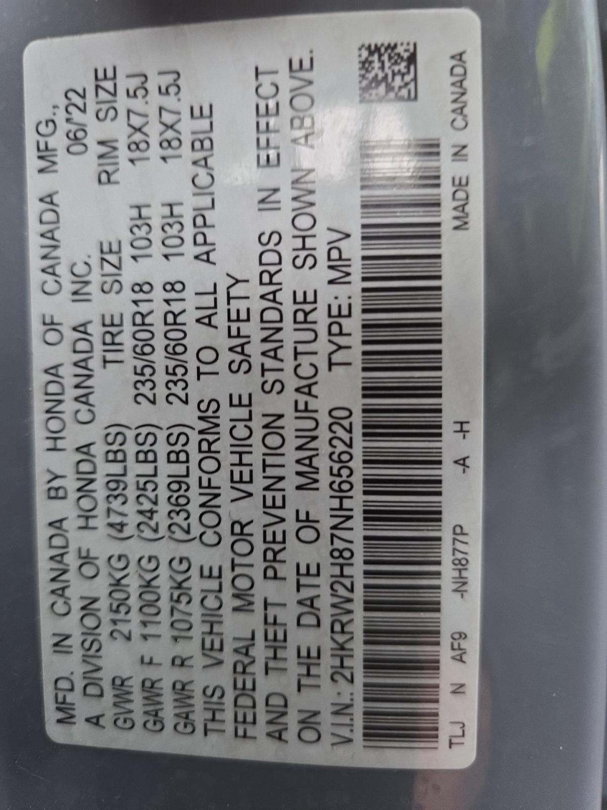 2022 Honda CR-V EX-L AWD