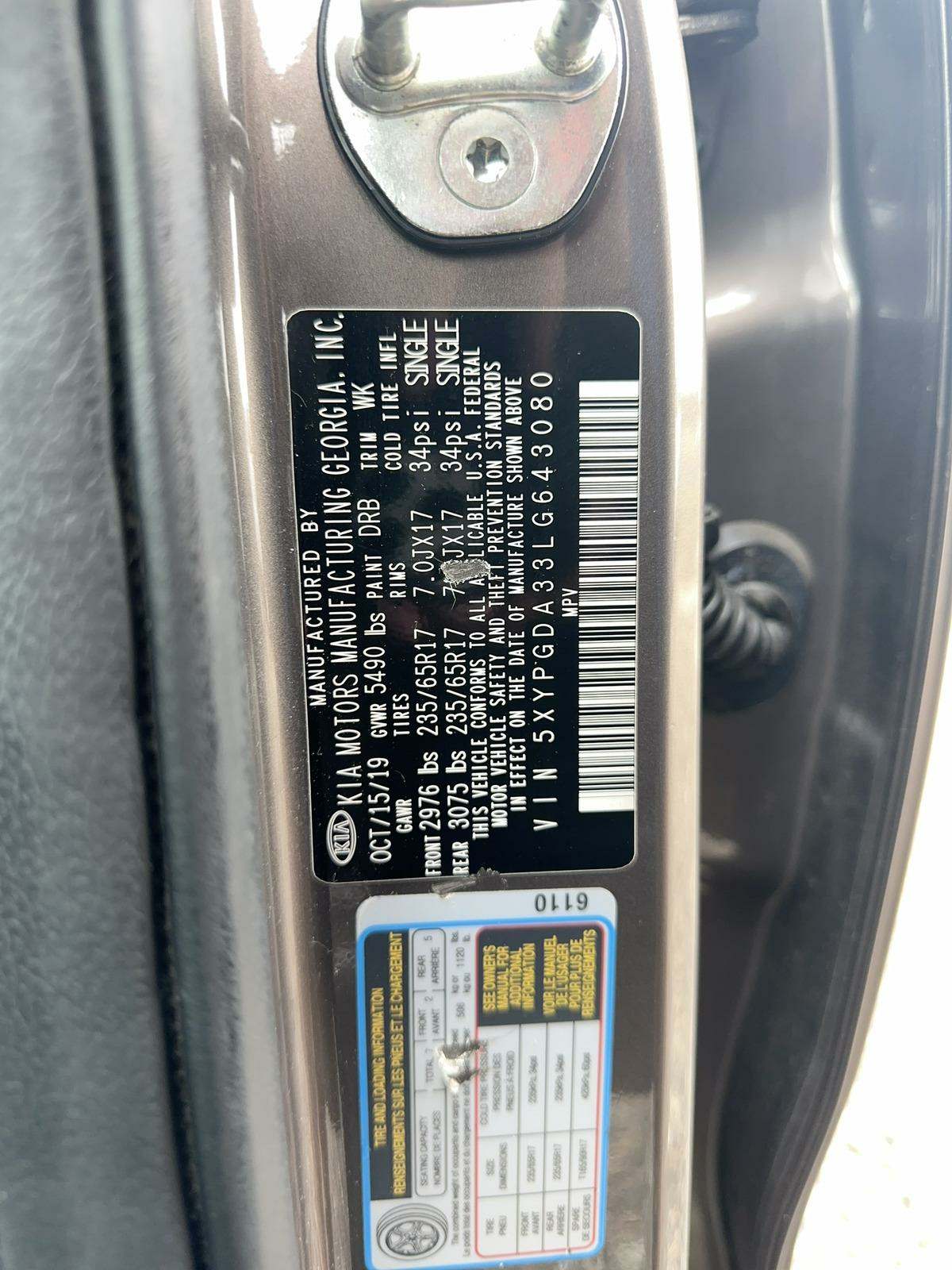 2020 Kia Sorento LX AWD