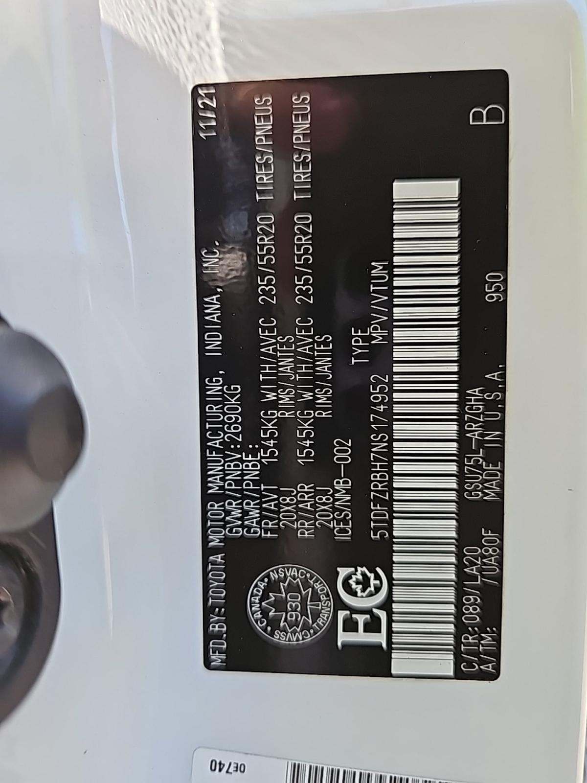 2022 Toyota Highlander Platinum AWD