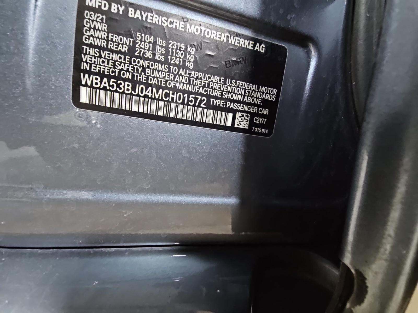 2021 BMW 5 Series 540i RWD