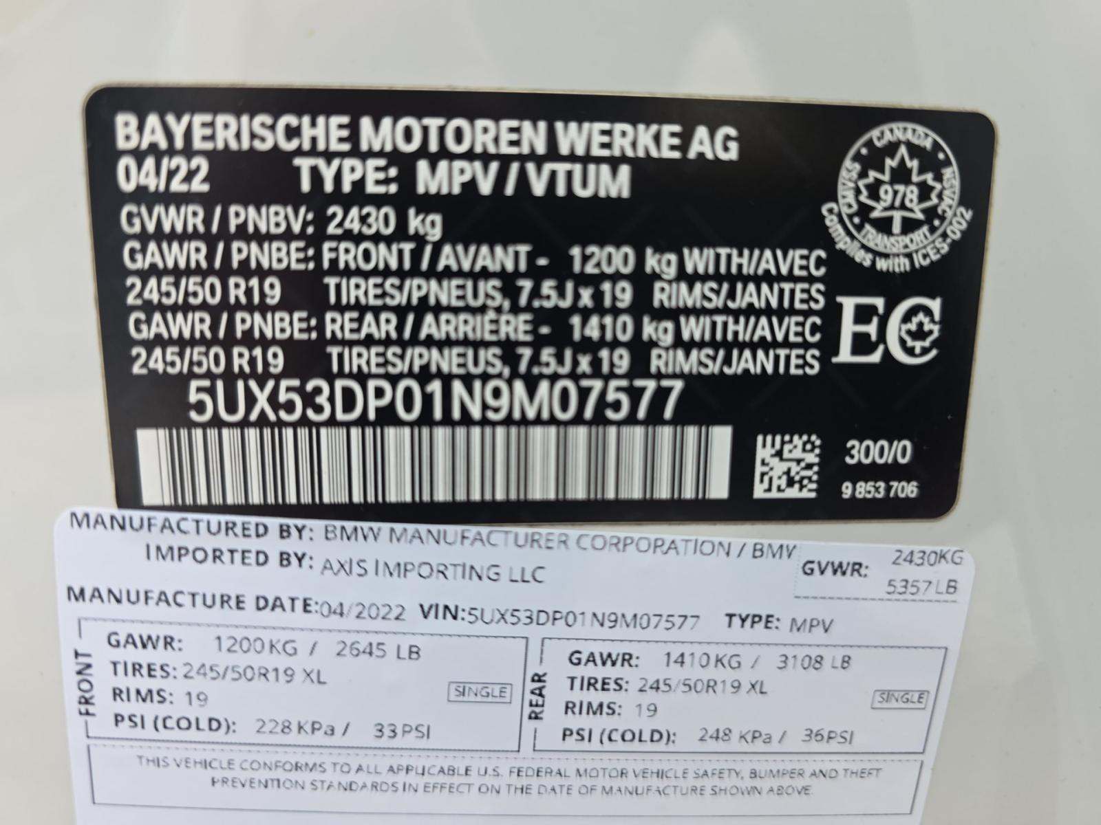 2022 BMW X3 xDrive30i AWD
