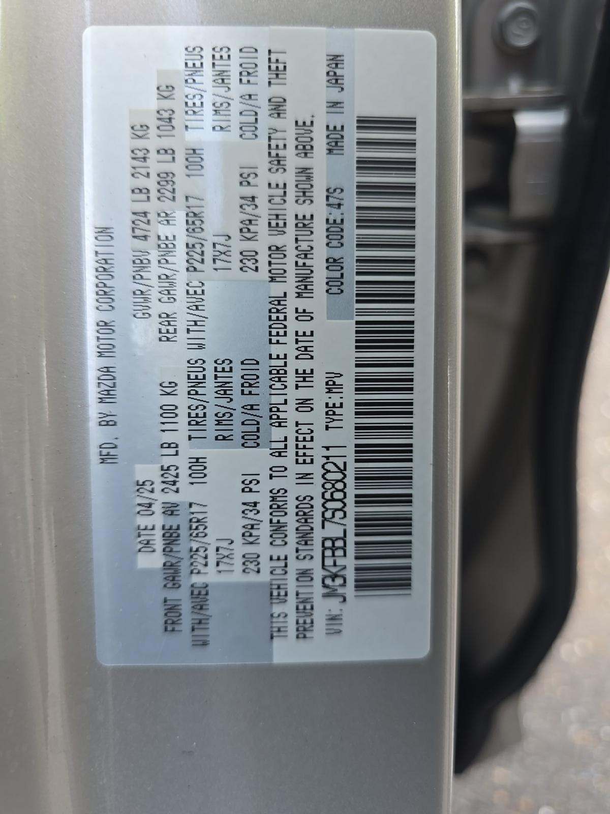 2025 MAZDA CX-5 2.5 S Select Package AWD