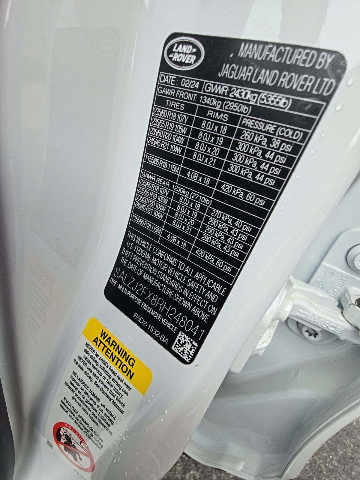 2024 Land Rover Range Rover Evoque S AWD