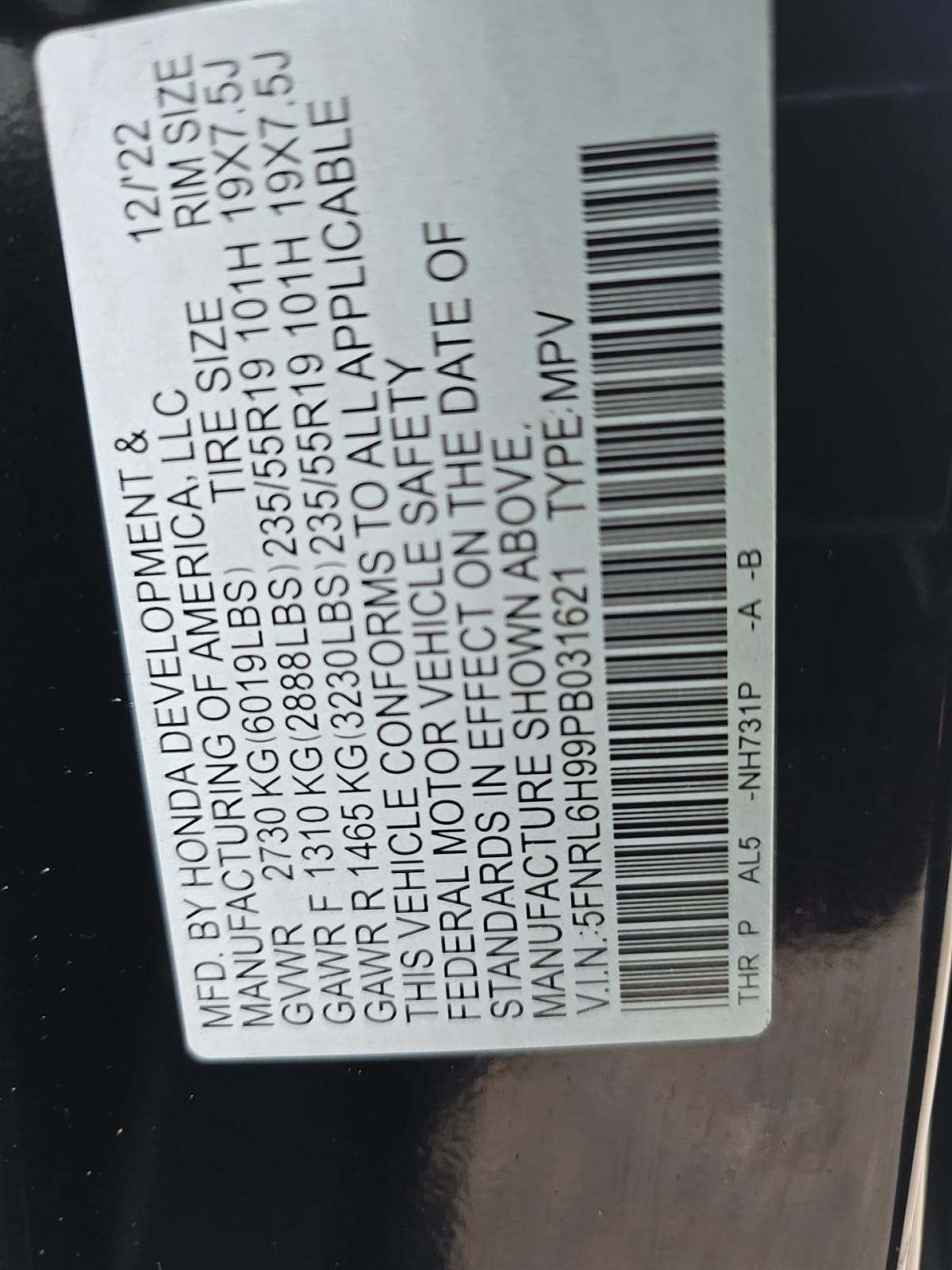 2023 Honda Odyssey Elite FWD