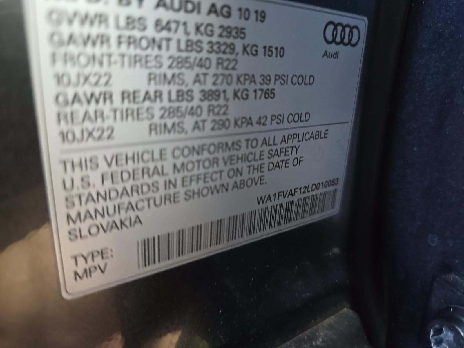2020 Audi Q8 Prestige AWD