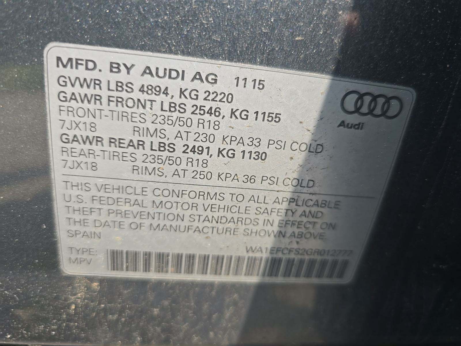 2016 Audi Q3 2.0T Premium Plus AWD