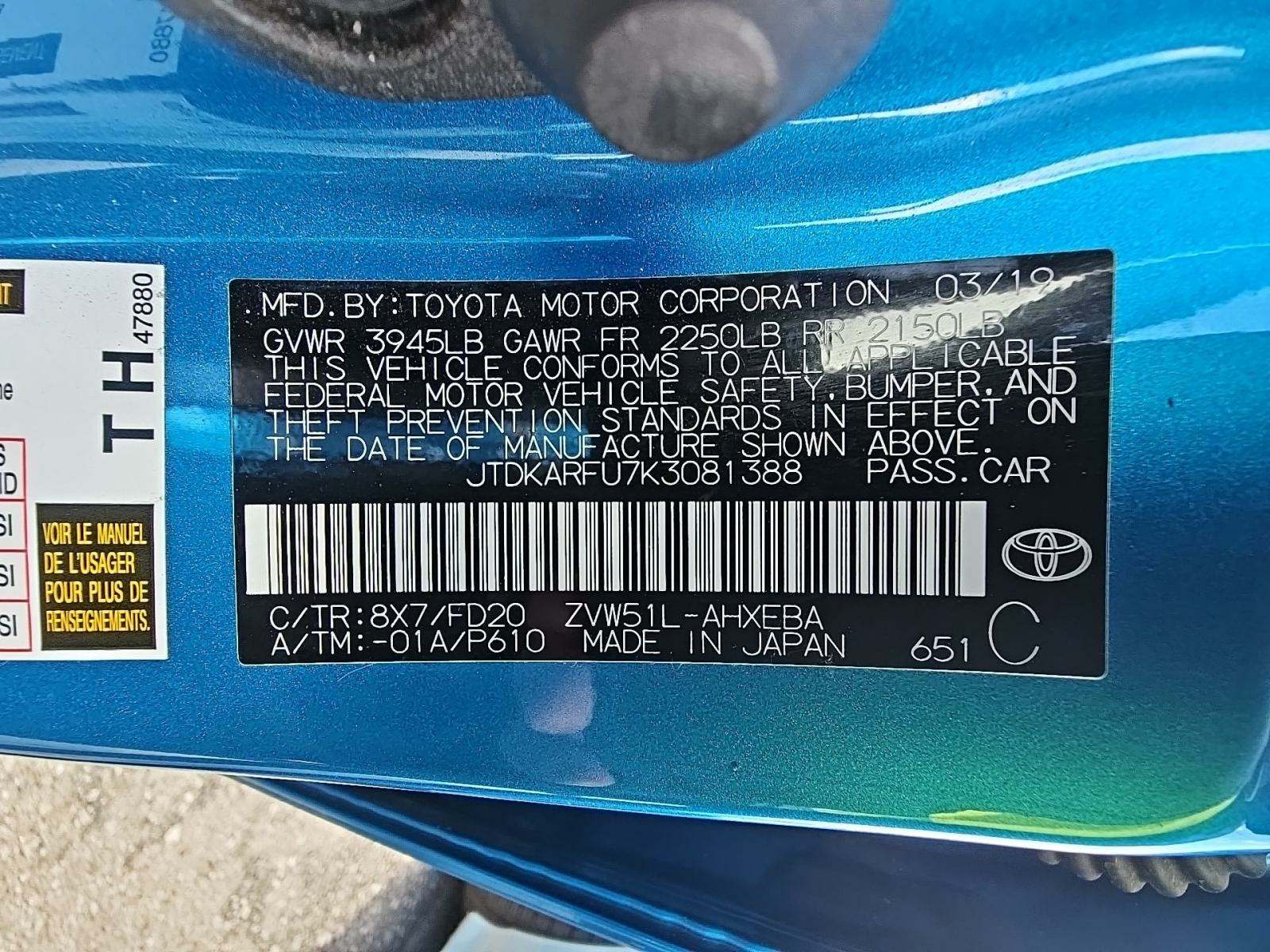 2019 Toyota Prius LE FWD