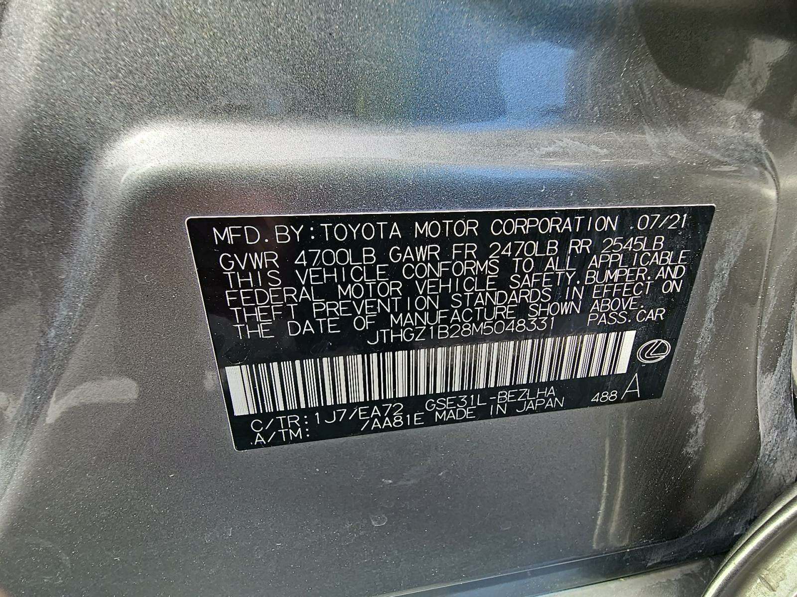 2021 Lexus IS IS 350 F SPORT RWD