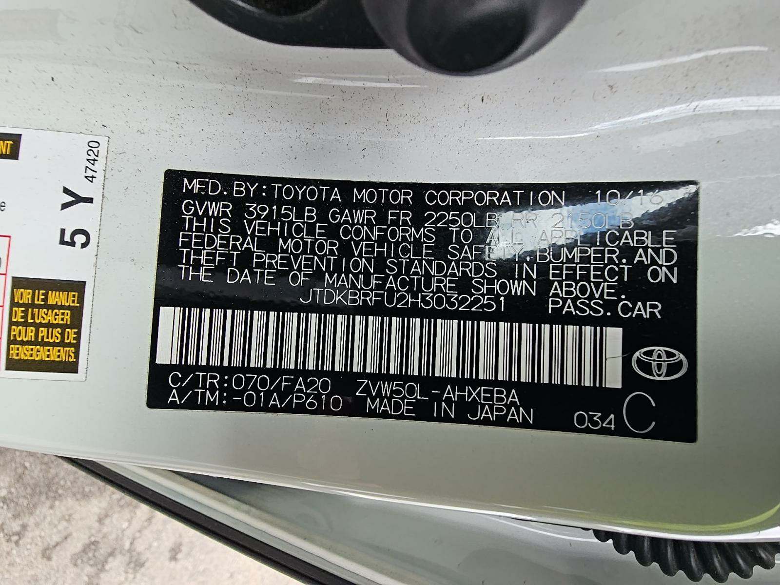 2017 Toyota Prius Two FWD