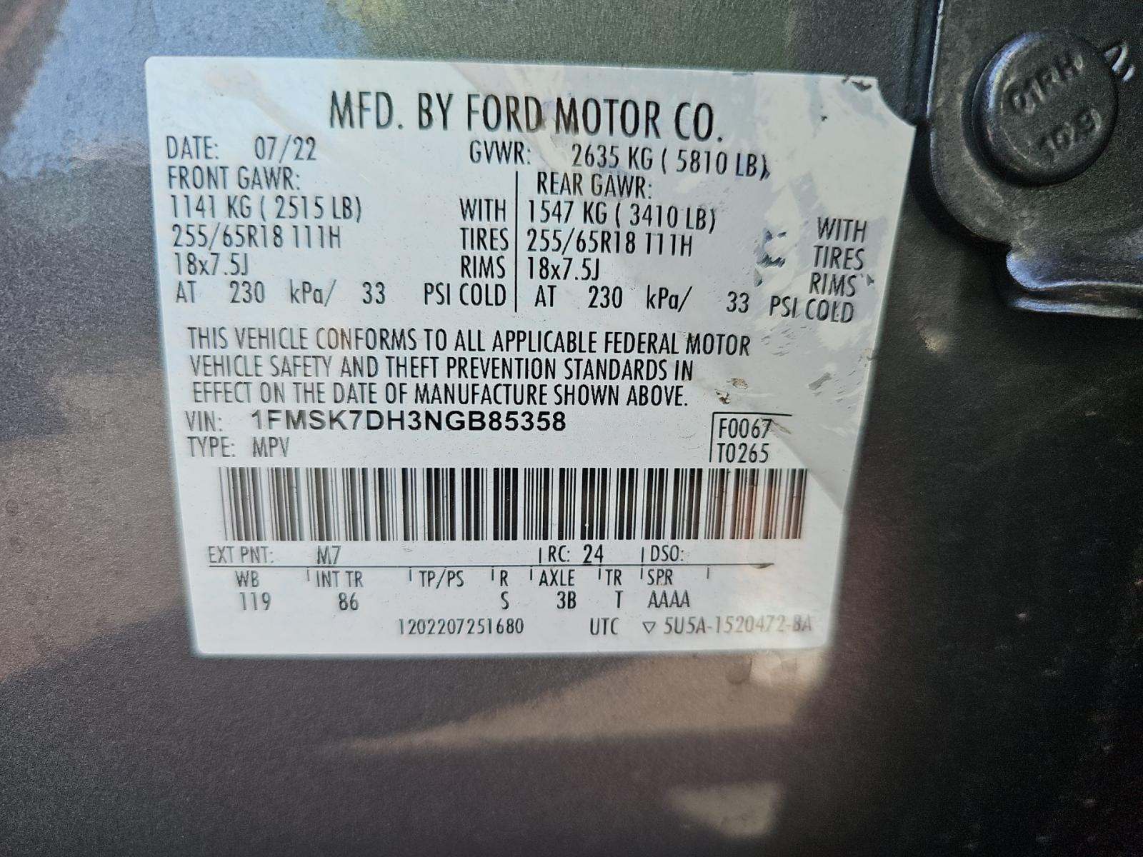 2022 Ford Explorer XLT RWD