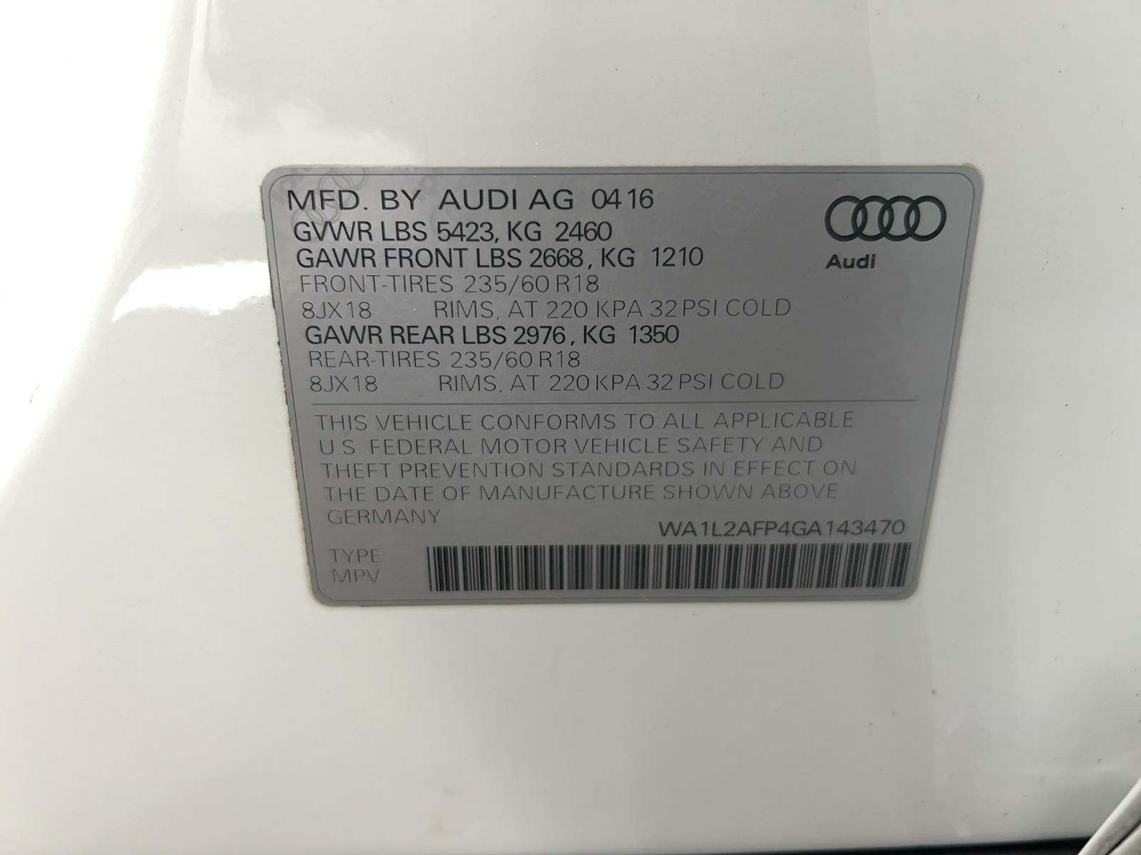 2016 Audi Q5 Premium Plus AWD