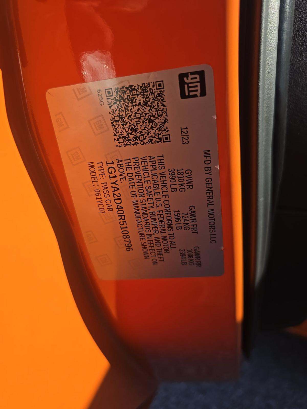 2024 Chevrolet Corvette Stingray RWD