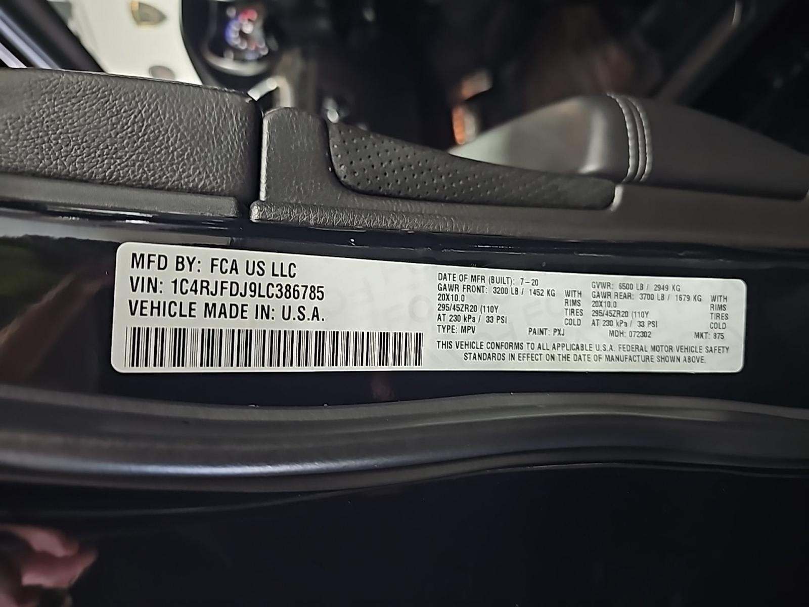 2020 Jeep Grand Cherokee SRT AWD