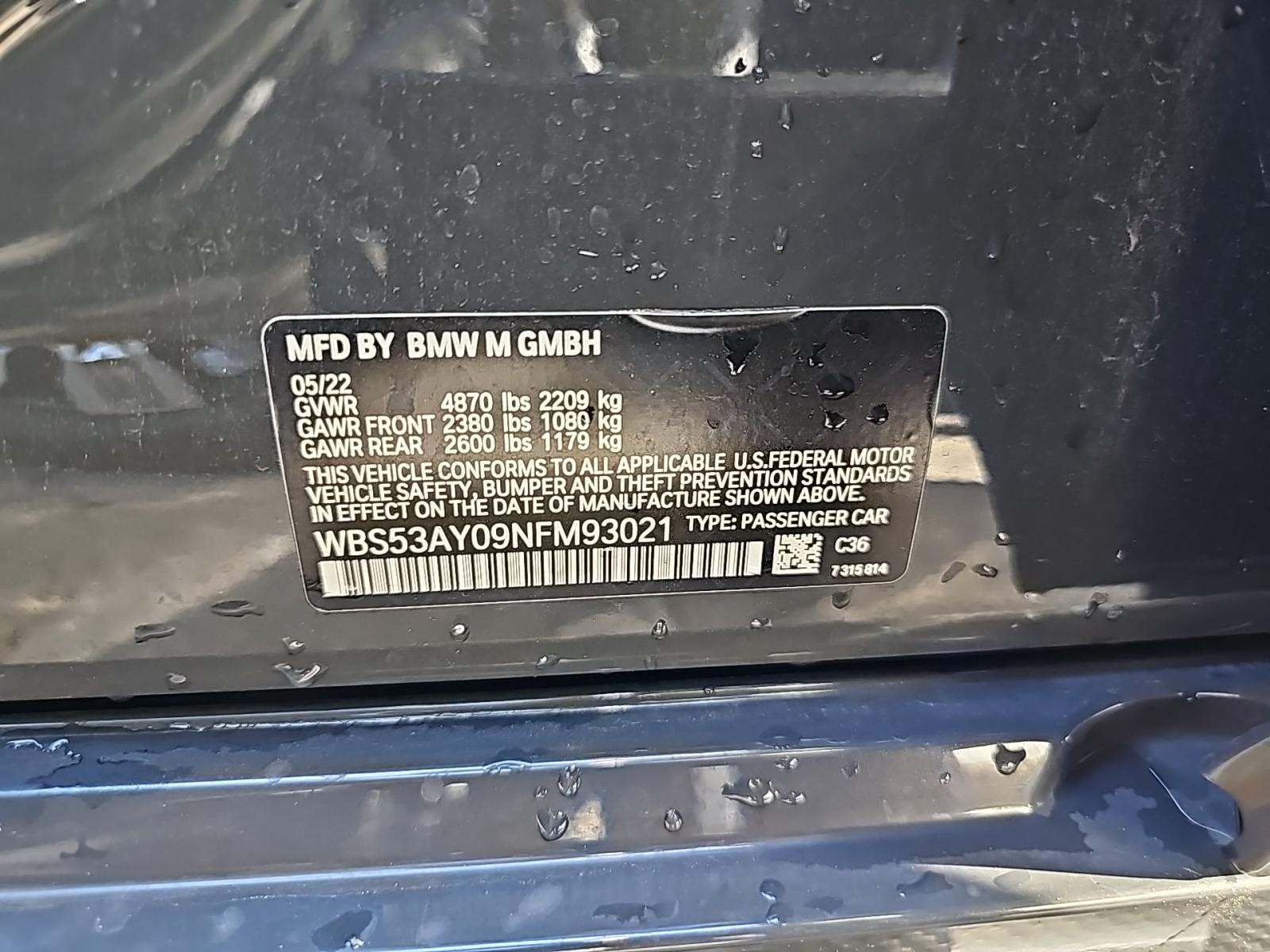 2022 BMW M3 Base RWD