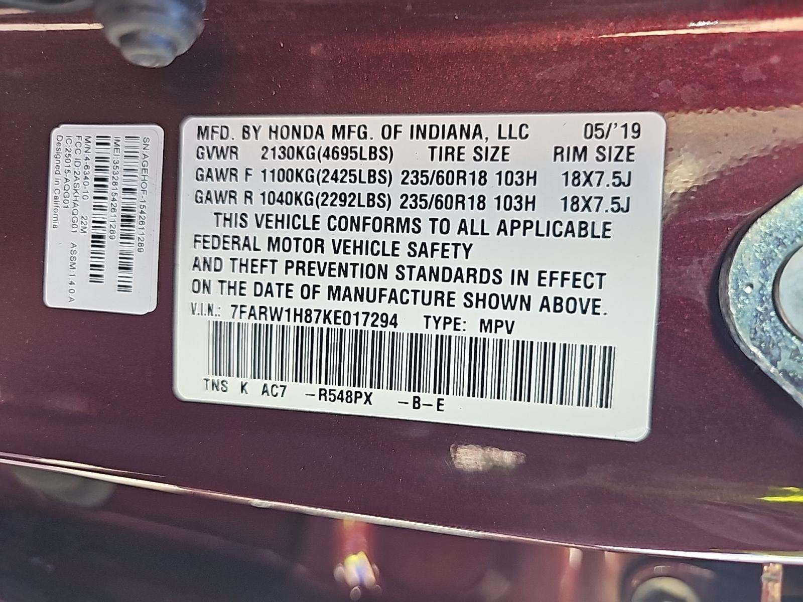 2019 Honda CR-V EX-L FWD