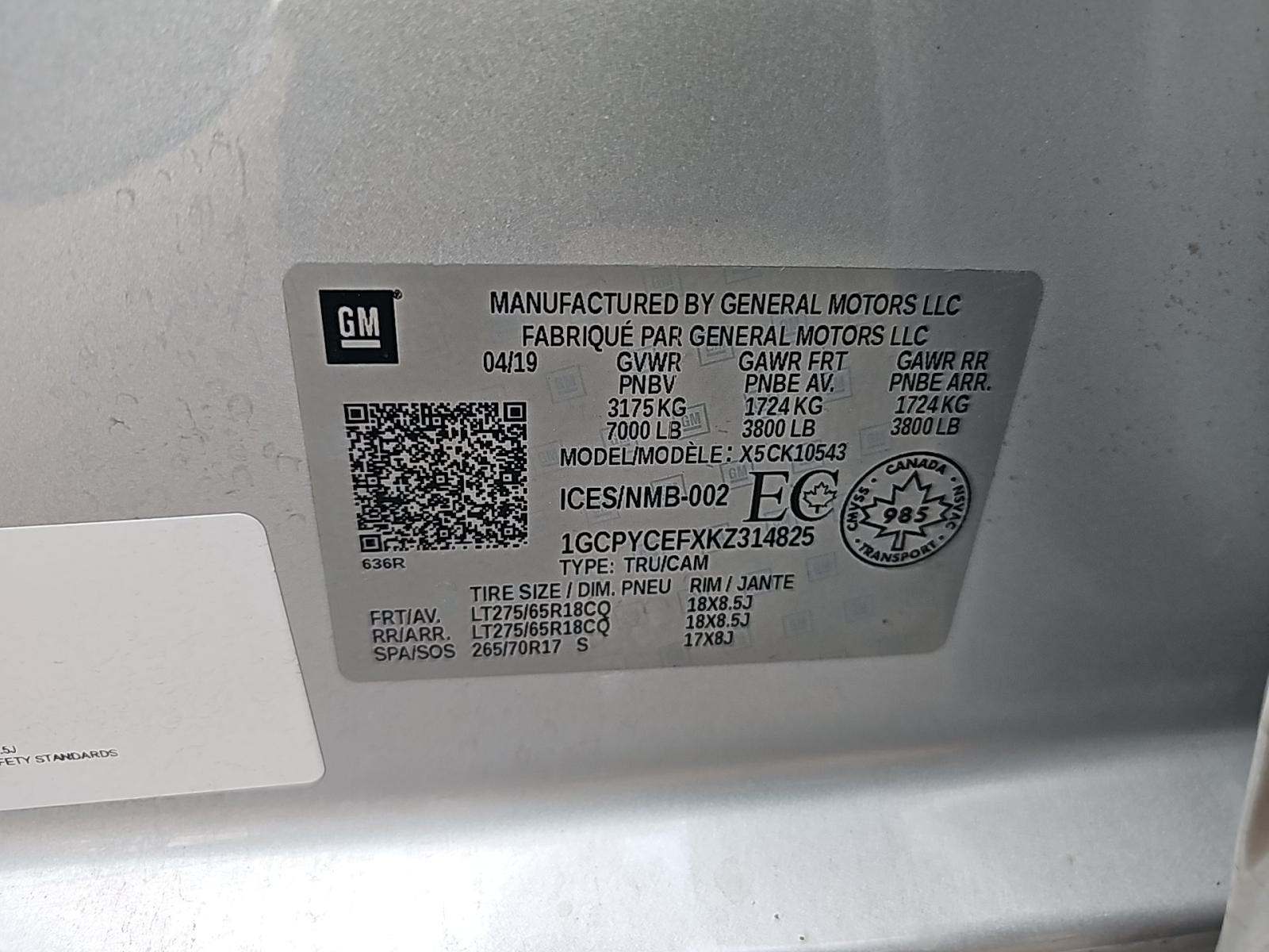 2019 Chevrolet Silverado 1500 Custom Trail Boss AWD