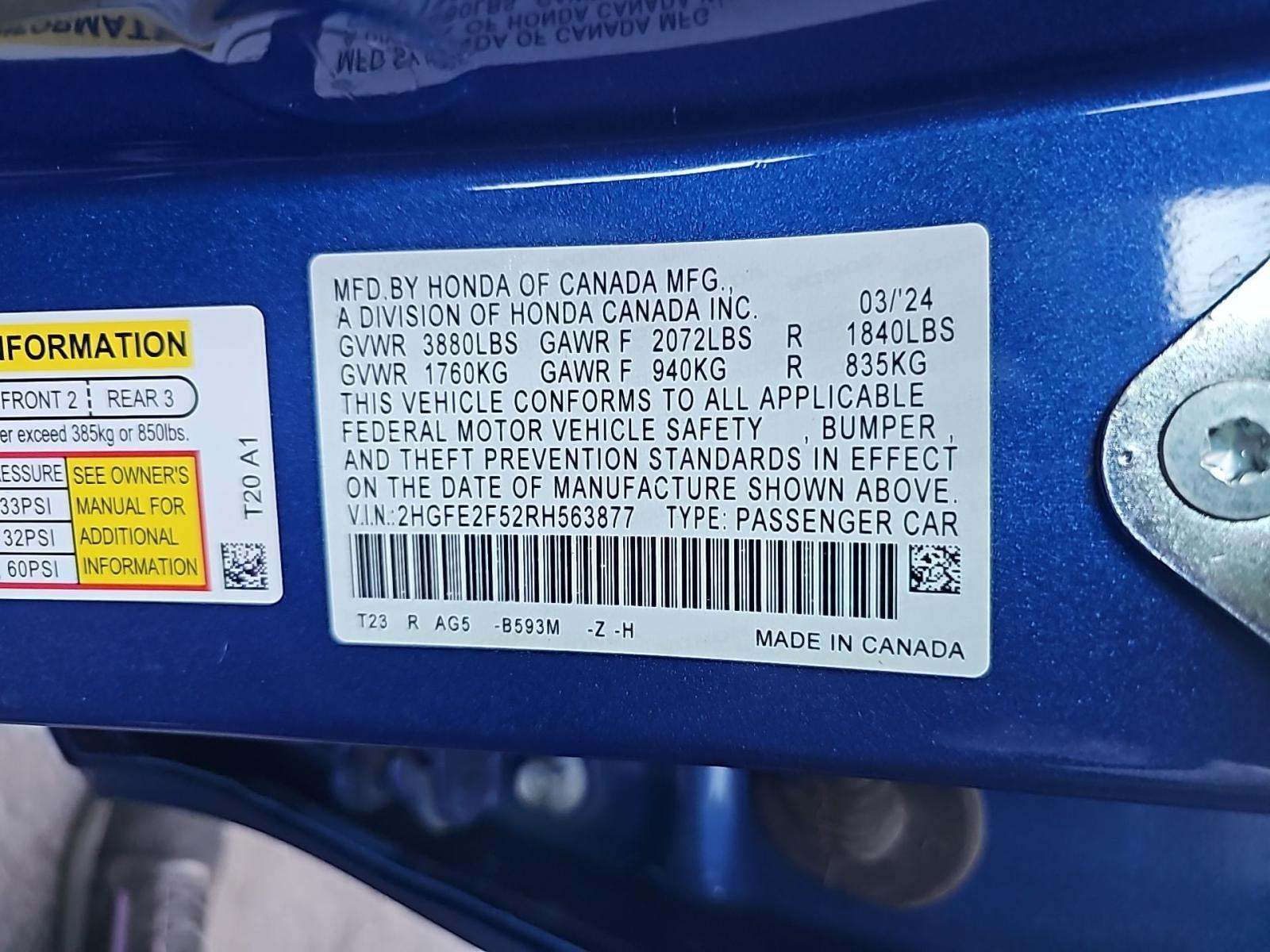 2024 Honda Civic Sport FWD