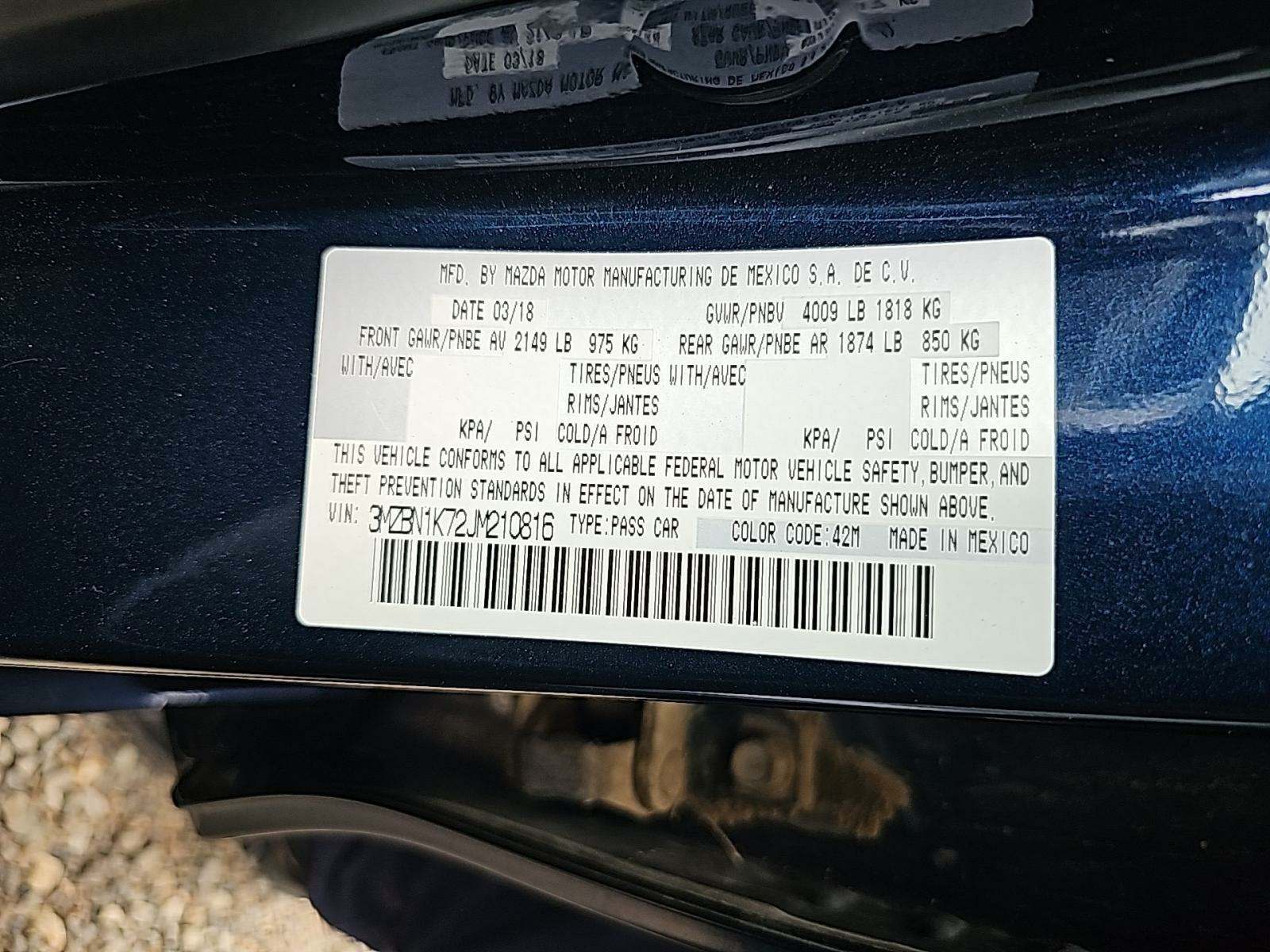 2018 MAZDA MAZDA3 Sport FWD