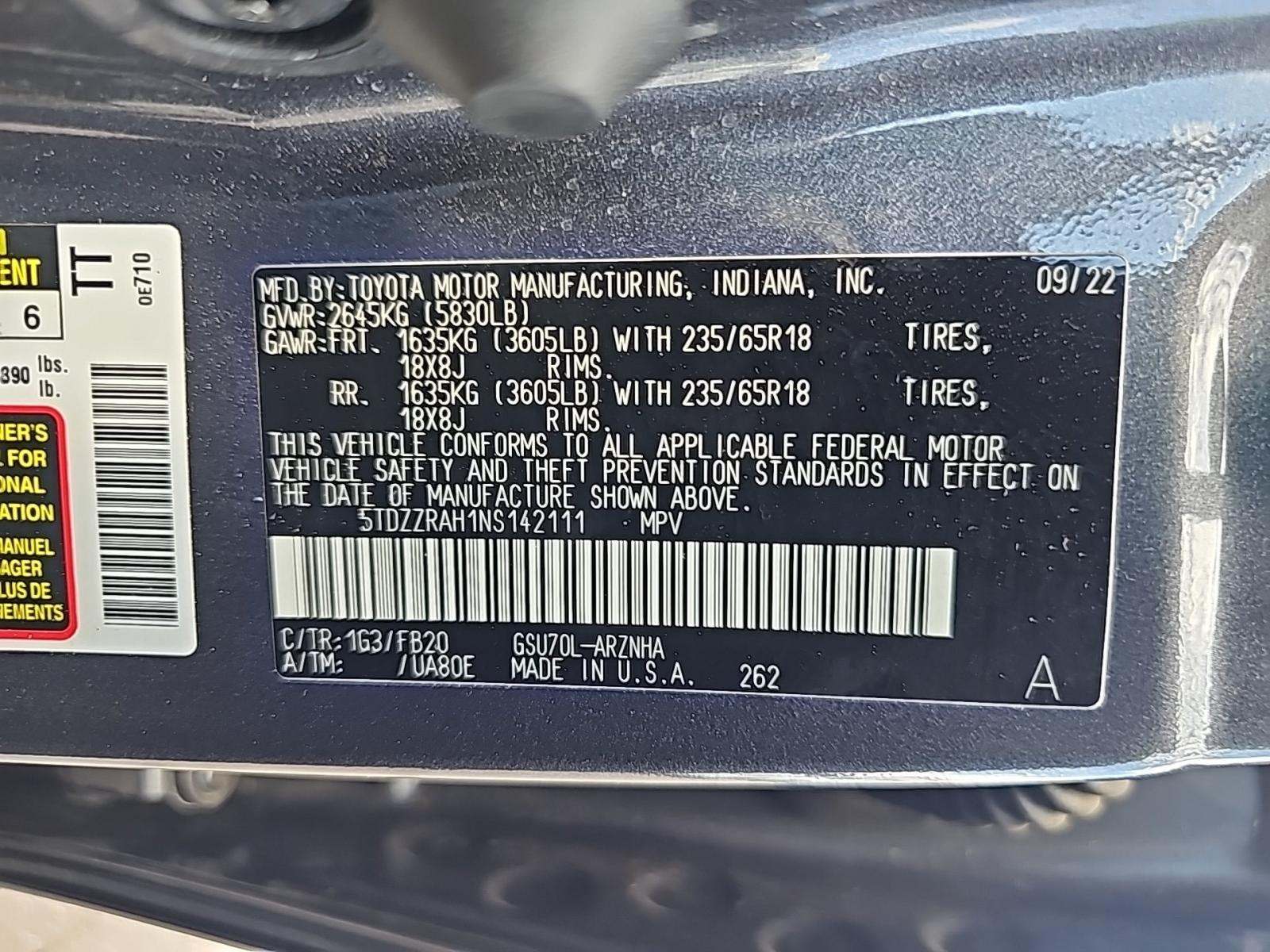 2022 Toyota Highlander LE FWD