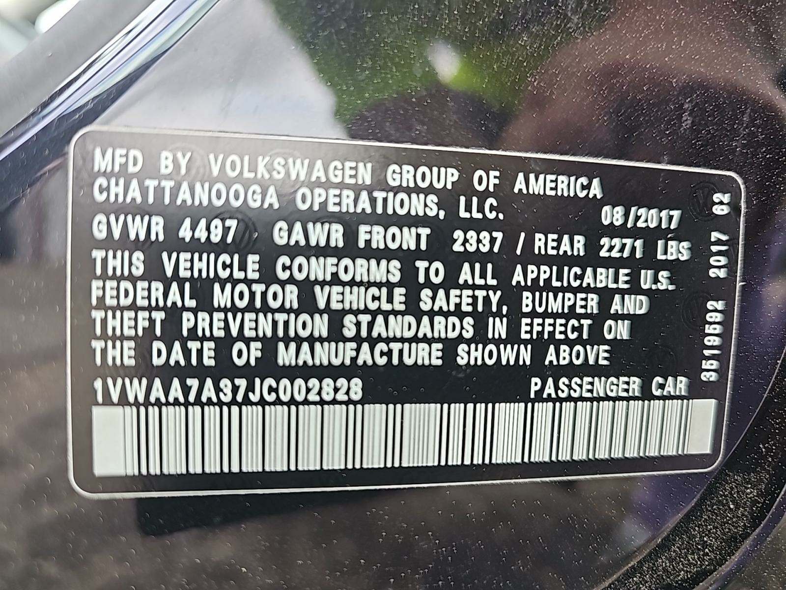 2018 Volkswagen Passat 2.0T R-Line FWD