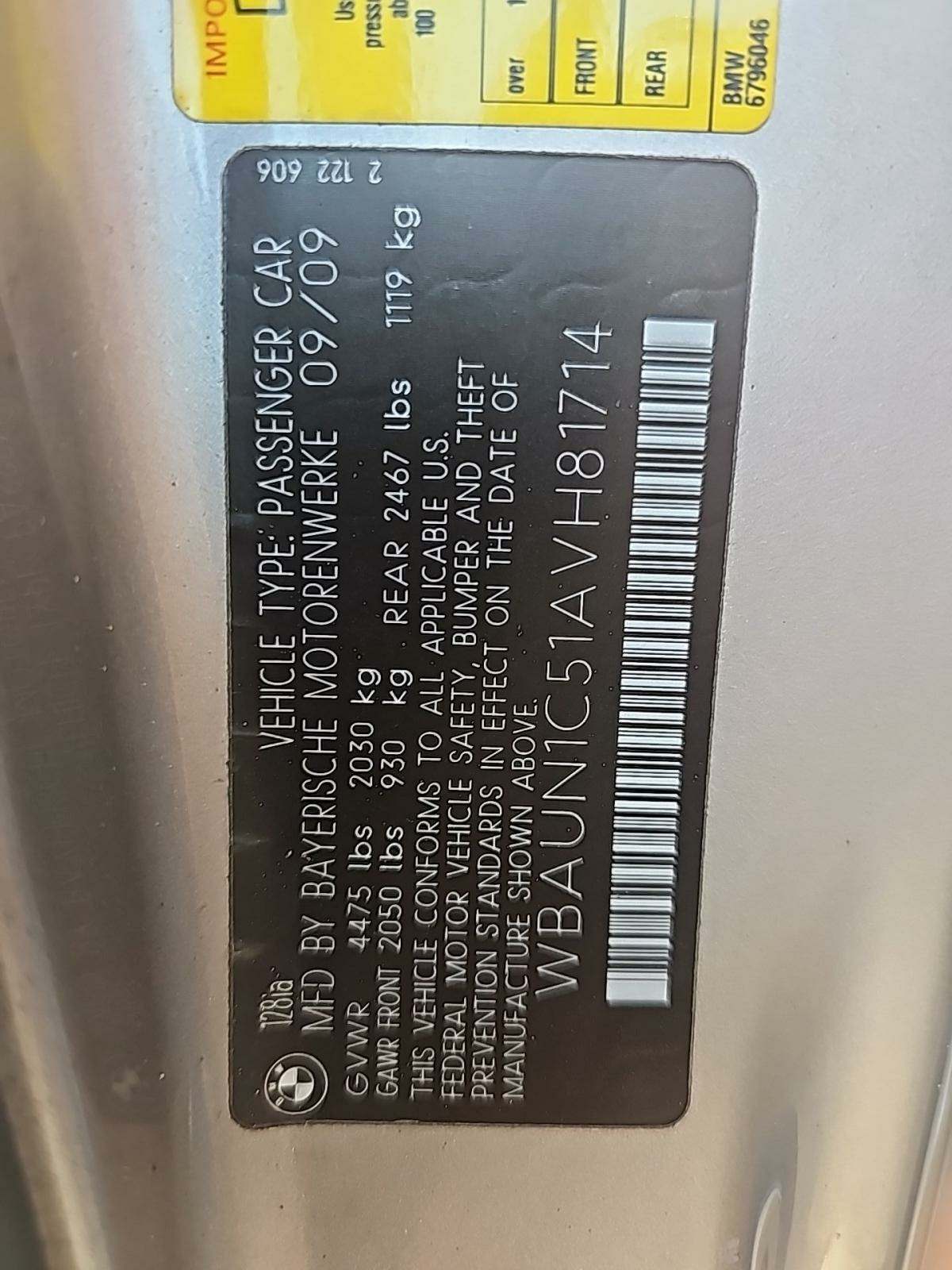 2010 BMW 1 Series 128i RWD