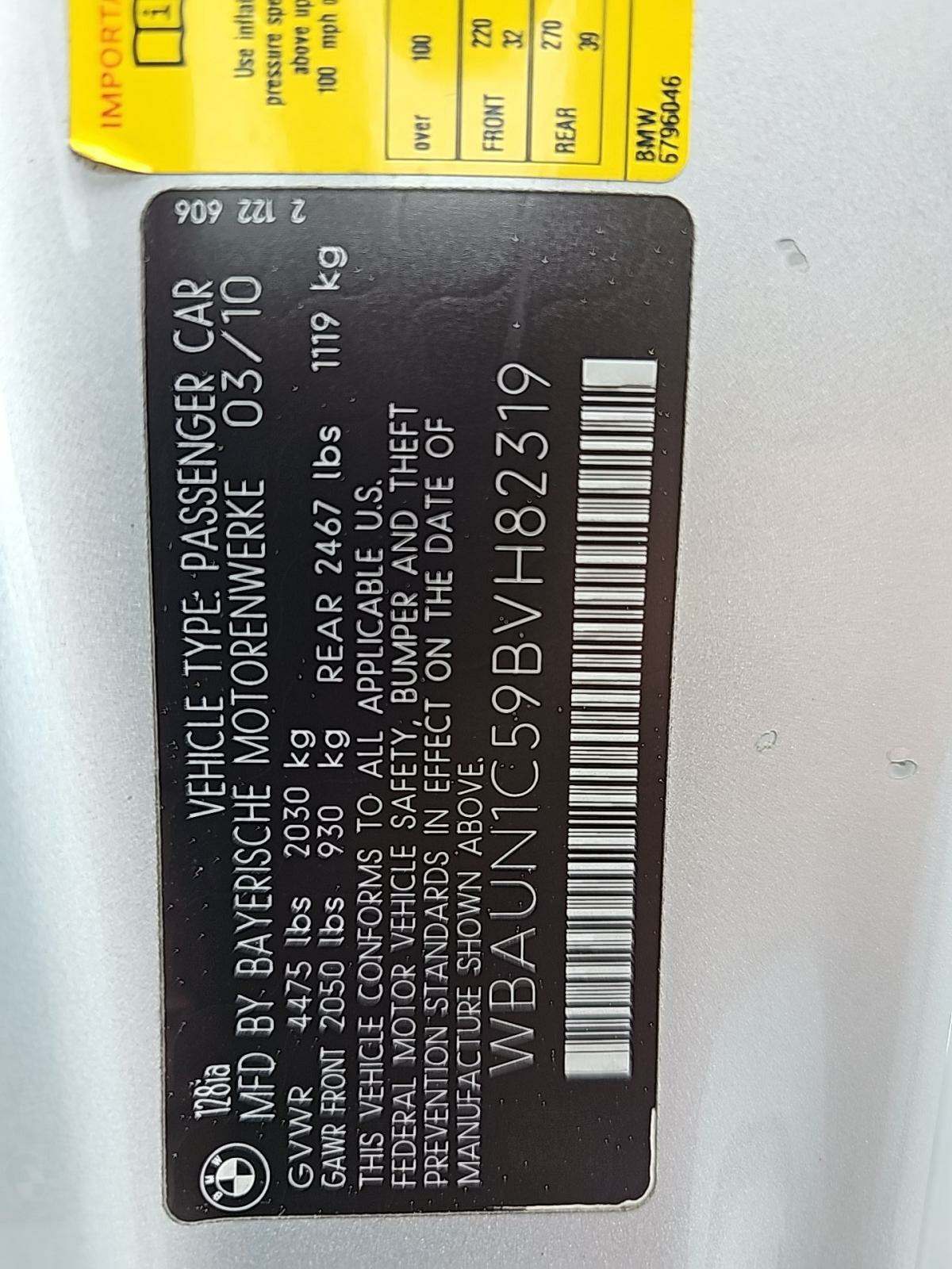 2011 BMW 1 Series 128i RWD