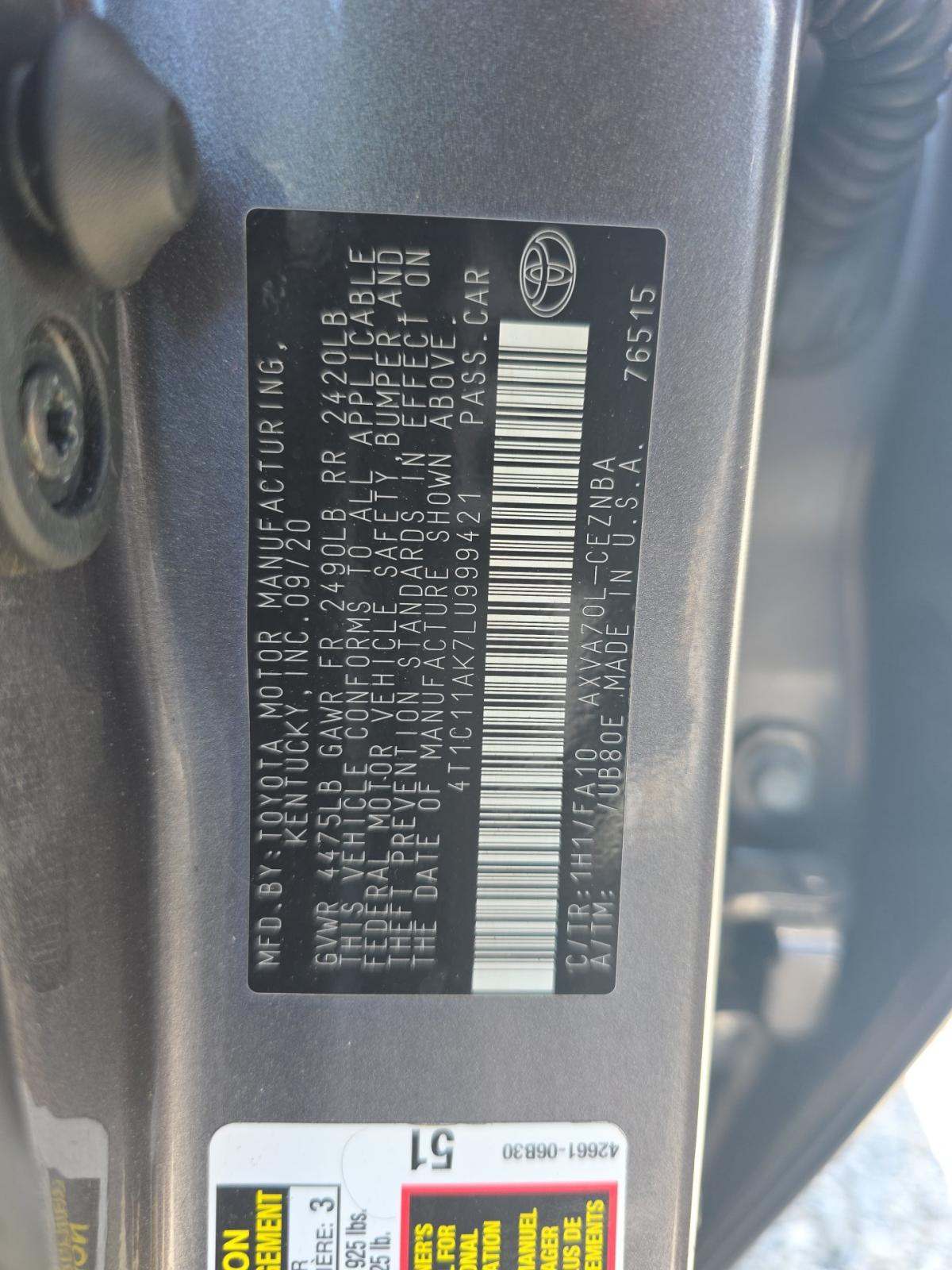 2020 Toyota Camry LE FWD
