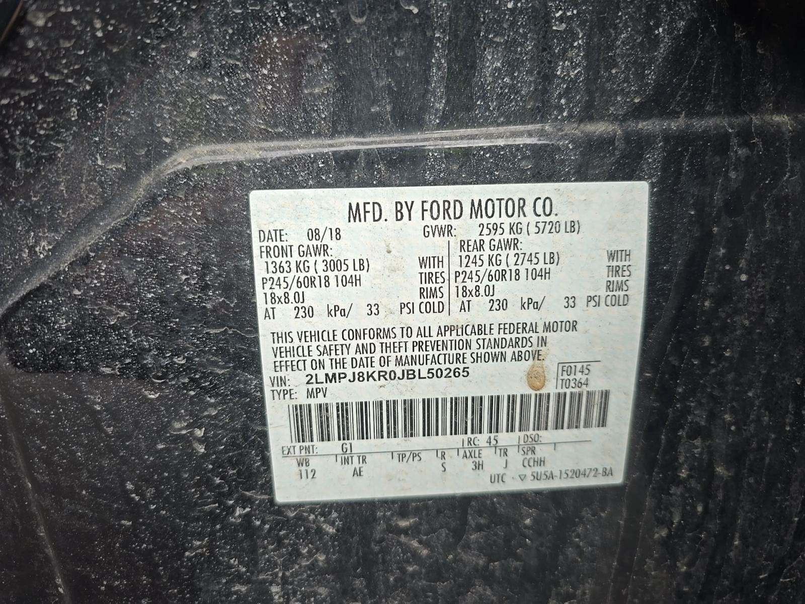 2018 Lincoln MKX Select AWD