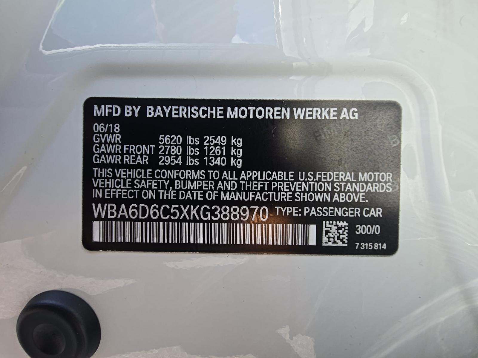 2019 BMW 6 Series 650i xDrive AWD