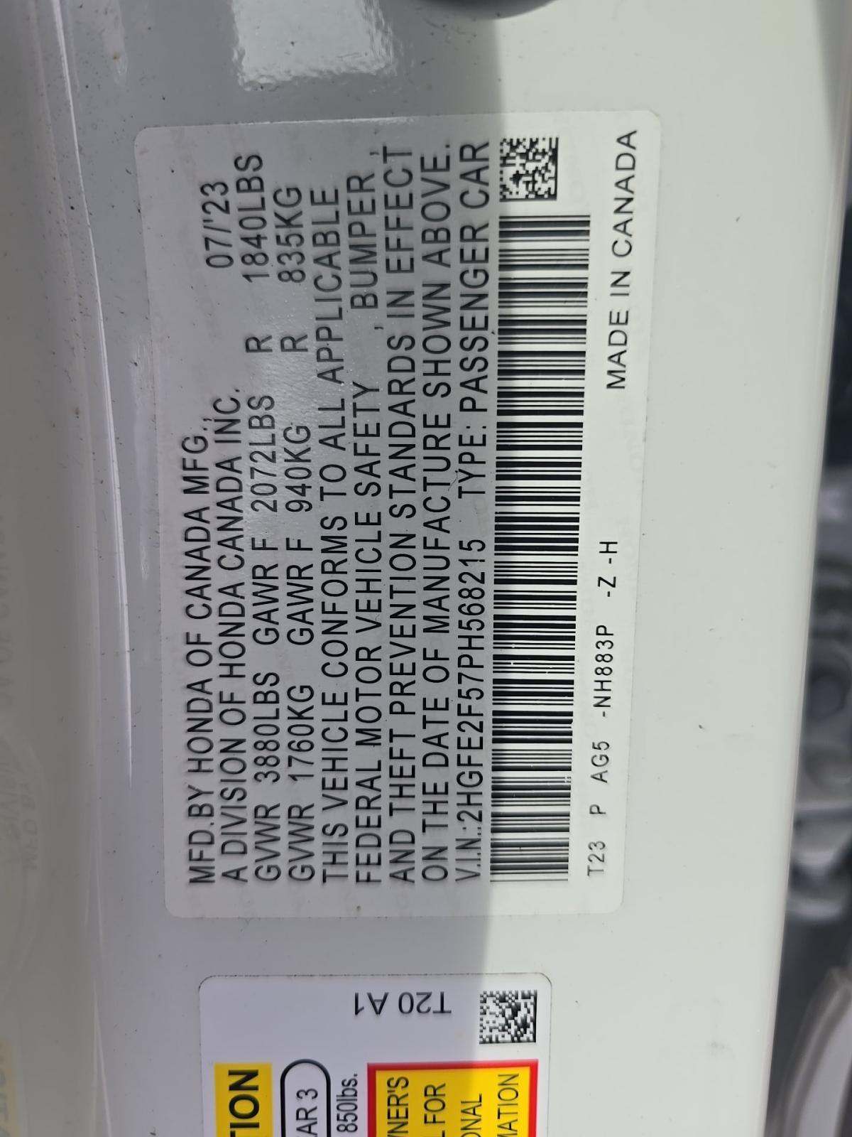 2023 Honda Civic Sport FWD