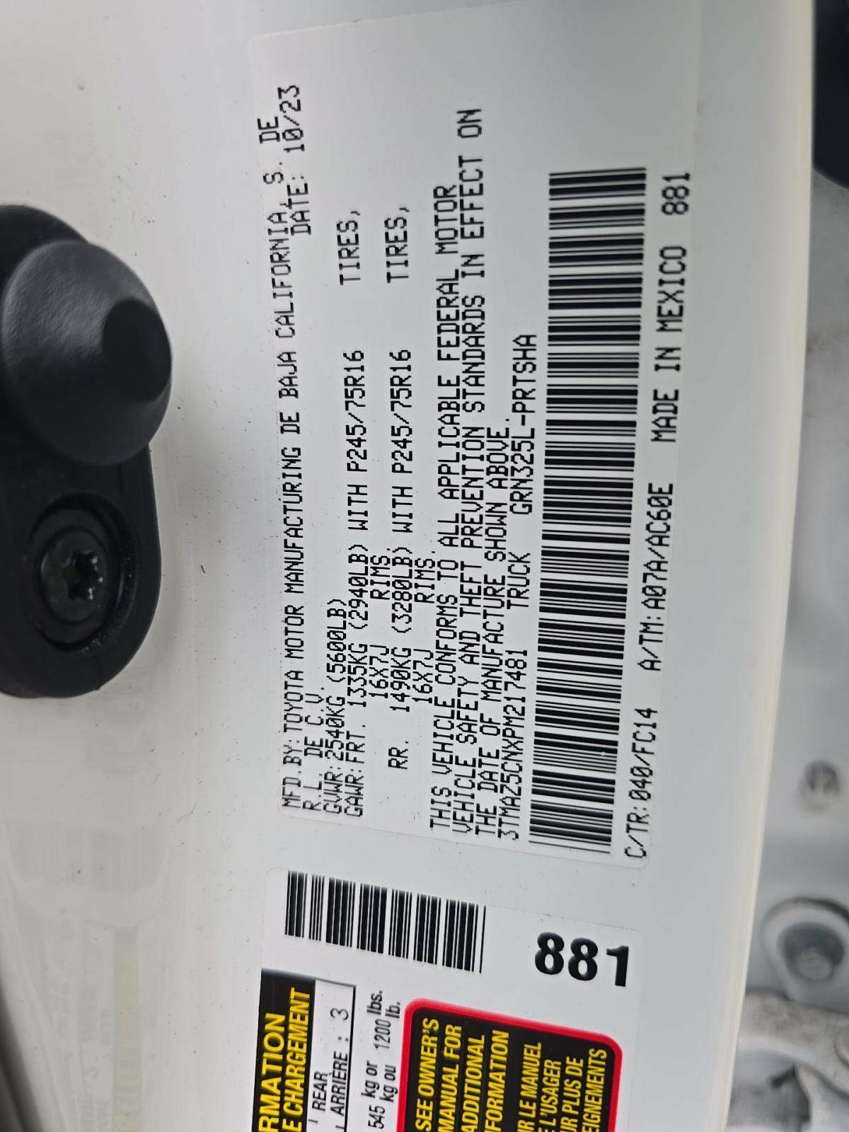 2023 Toyota Tacoma SR5 RWD