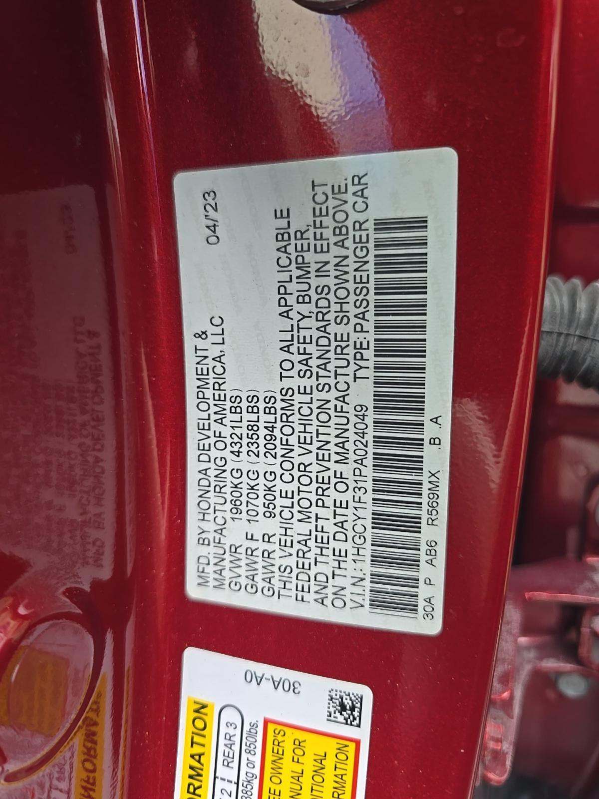 2023 Honda Accord EX FWD