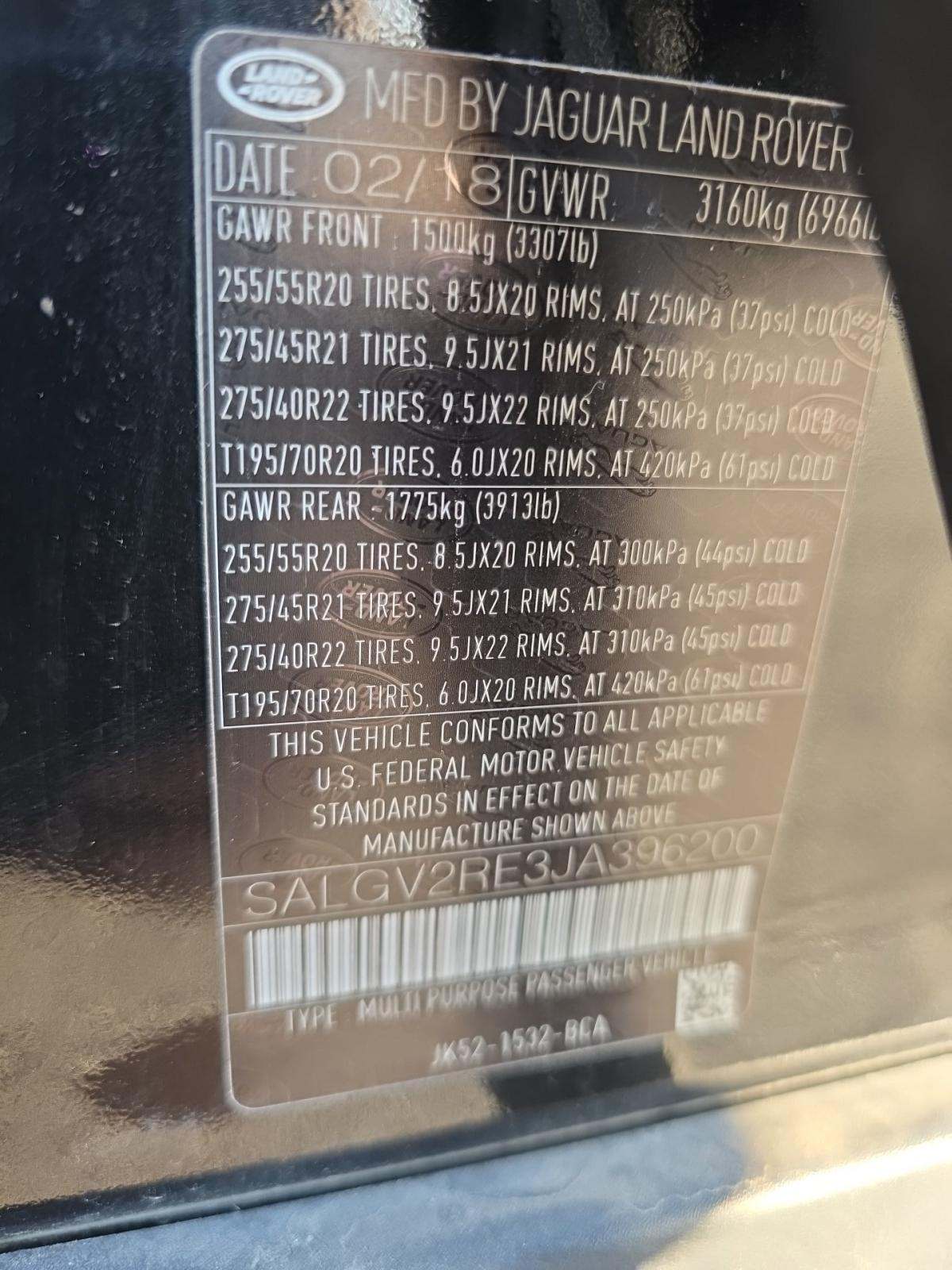 2018 Land Rover Range Rover Autobiography AWD