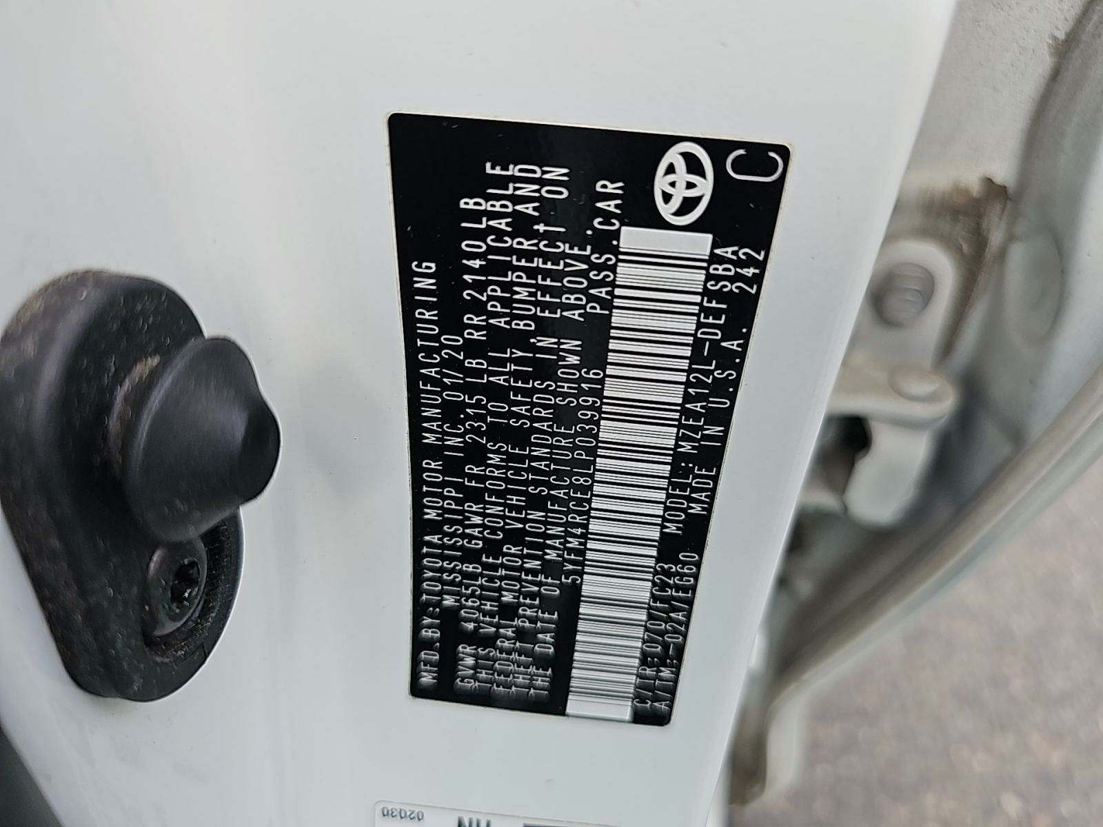 2020 Toyota Corolla SE FWD