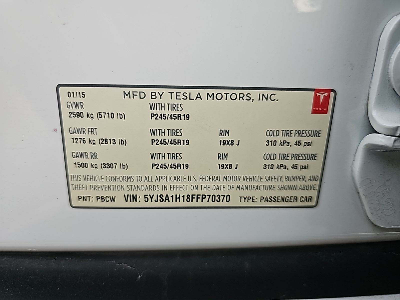 2015 Tesla Model S 85 RWD
