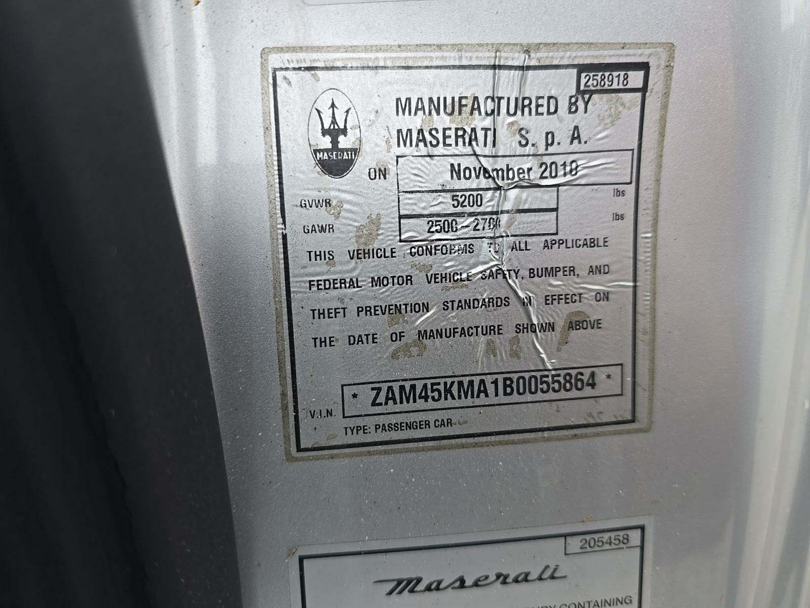 2011 Maserati GranTurismo Base RWD