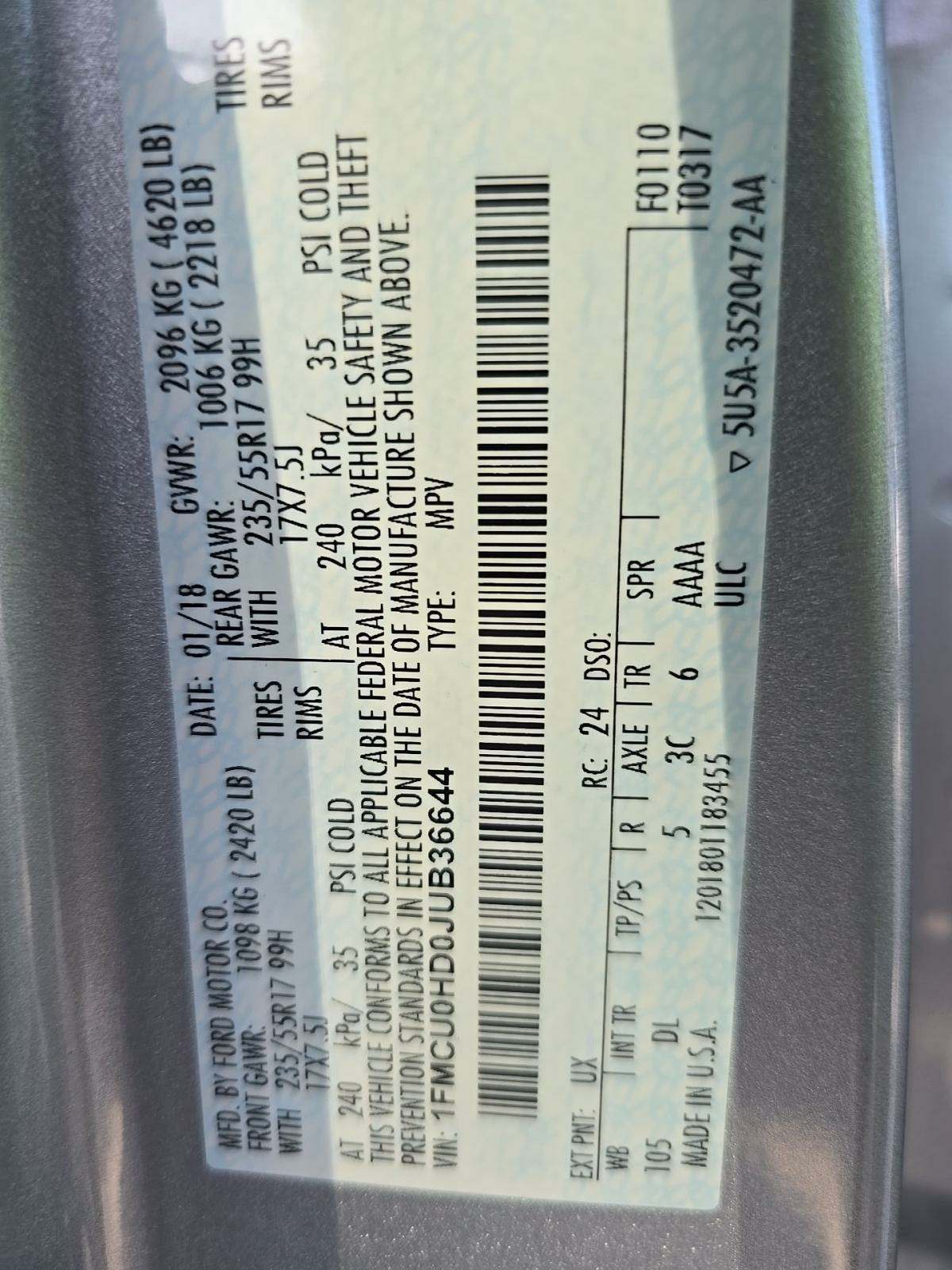 2018 Ford Escape SEL FWD