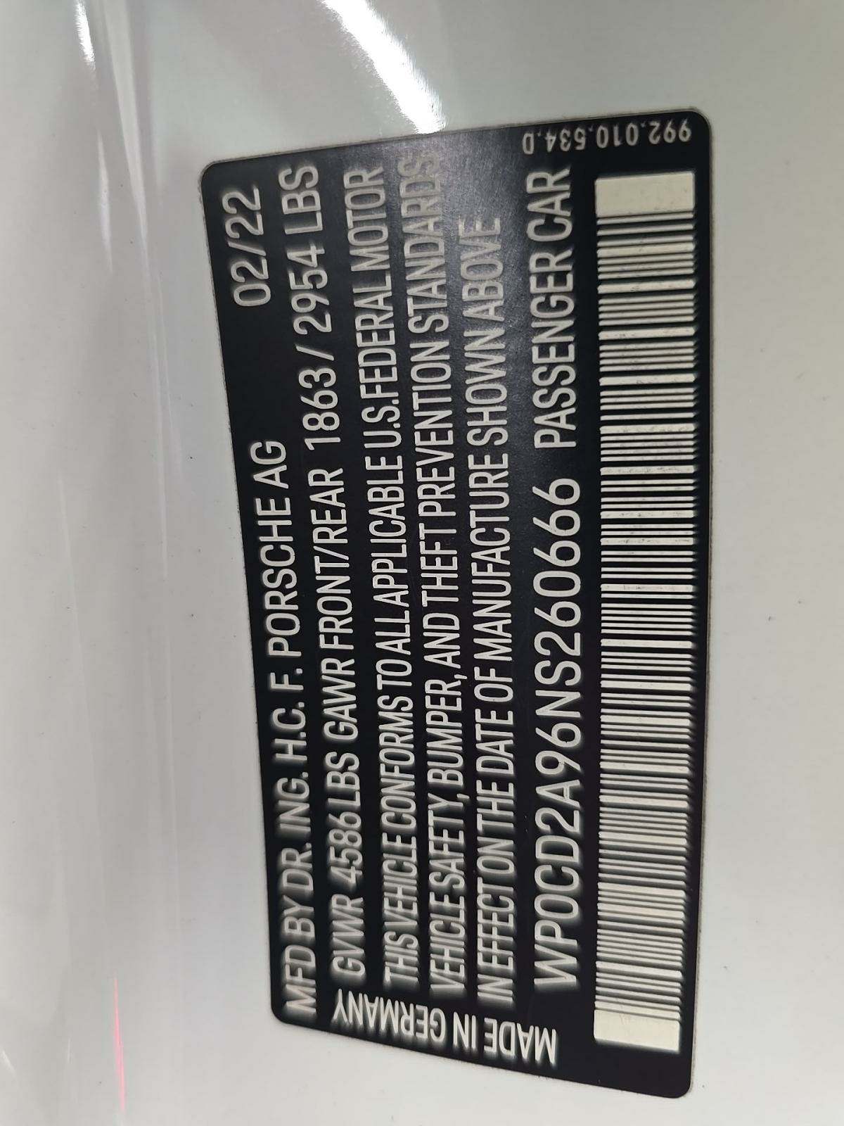 2022 Porsche 911 Turbo S AWD