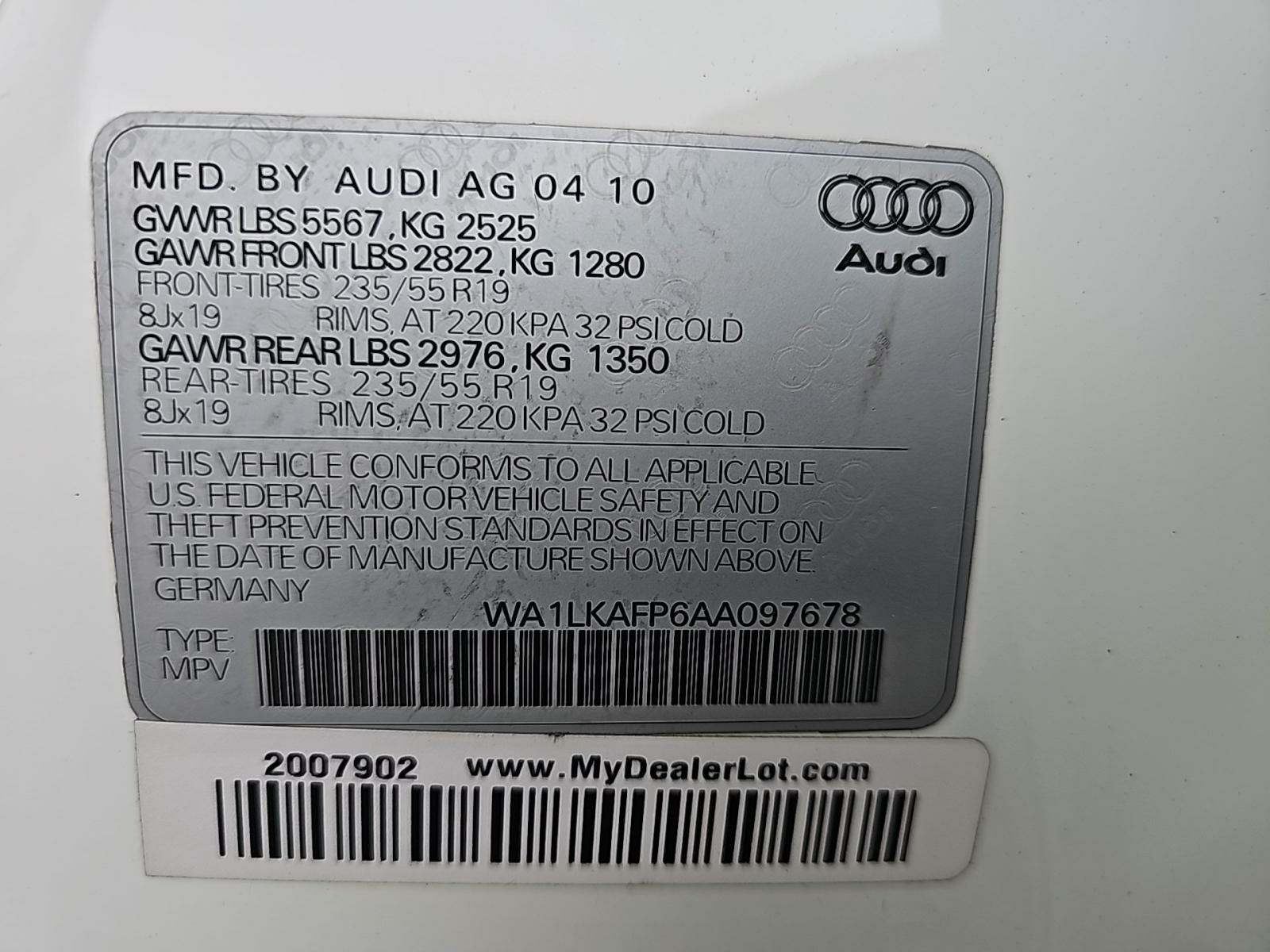 2010 Audi Q5 3.2 Premium Plus AWD