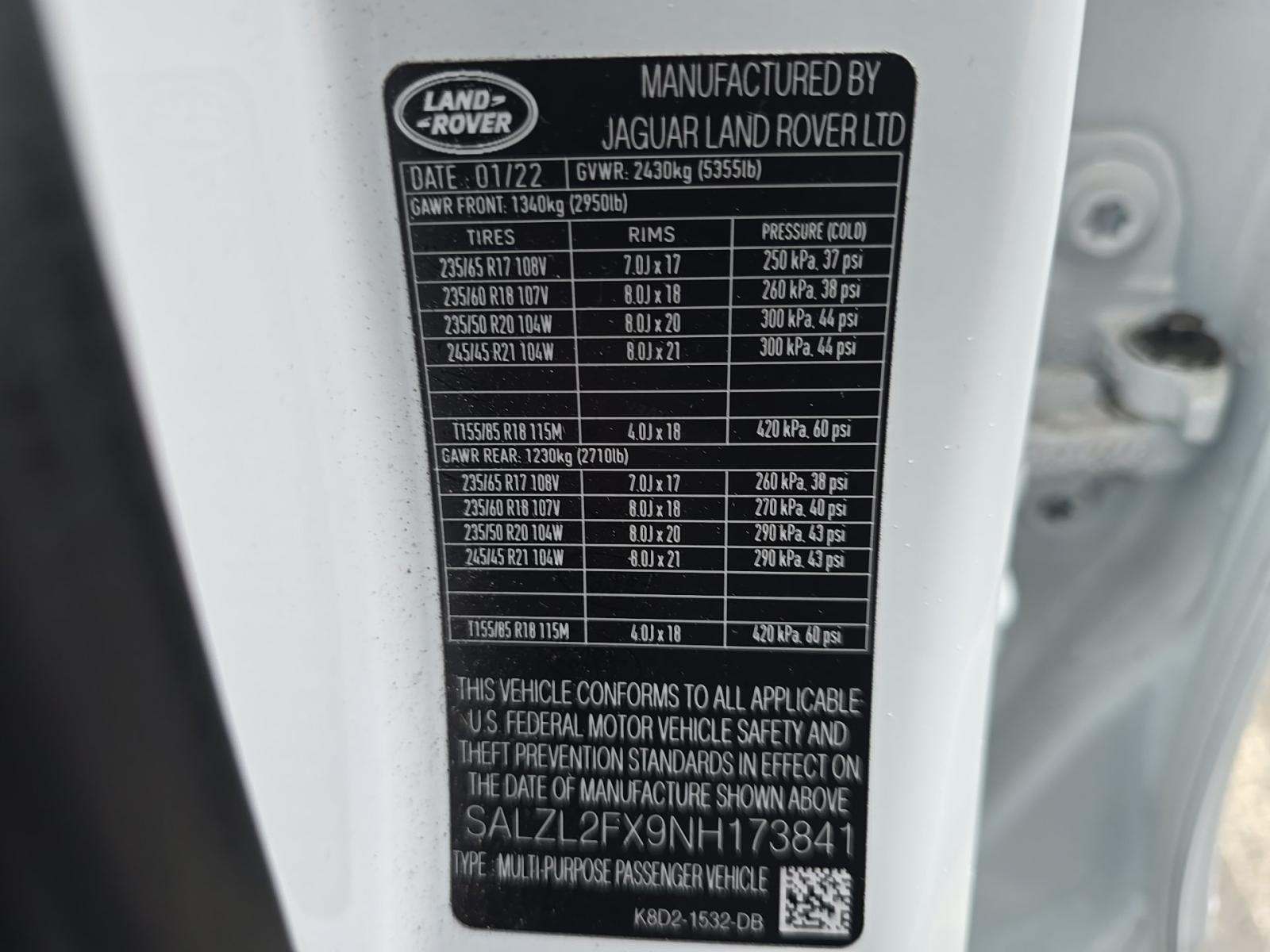 2022 Land Rover Range Rover Evoque R-Dynamic SE AWD