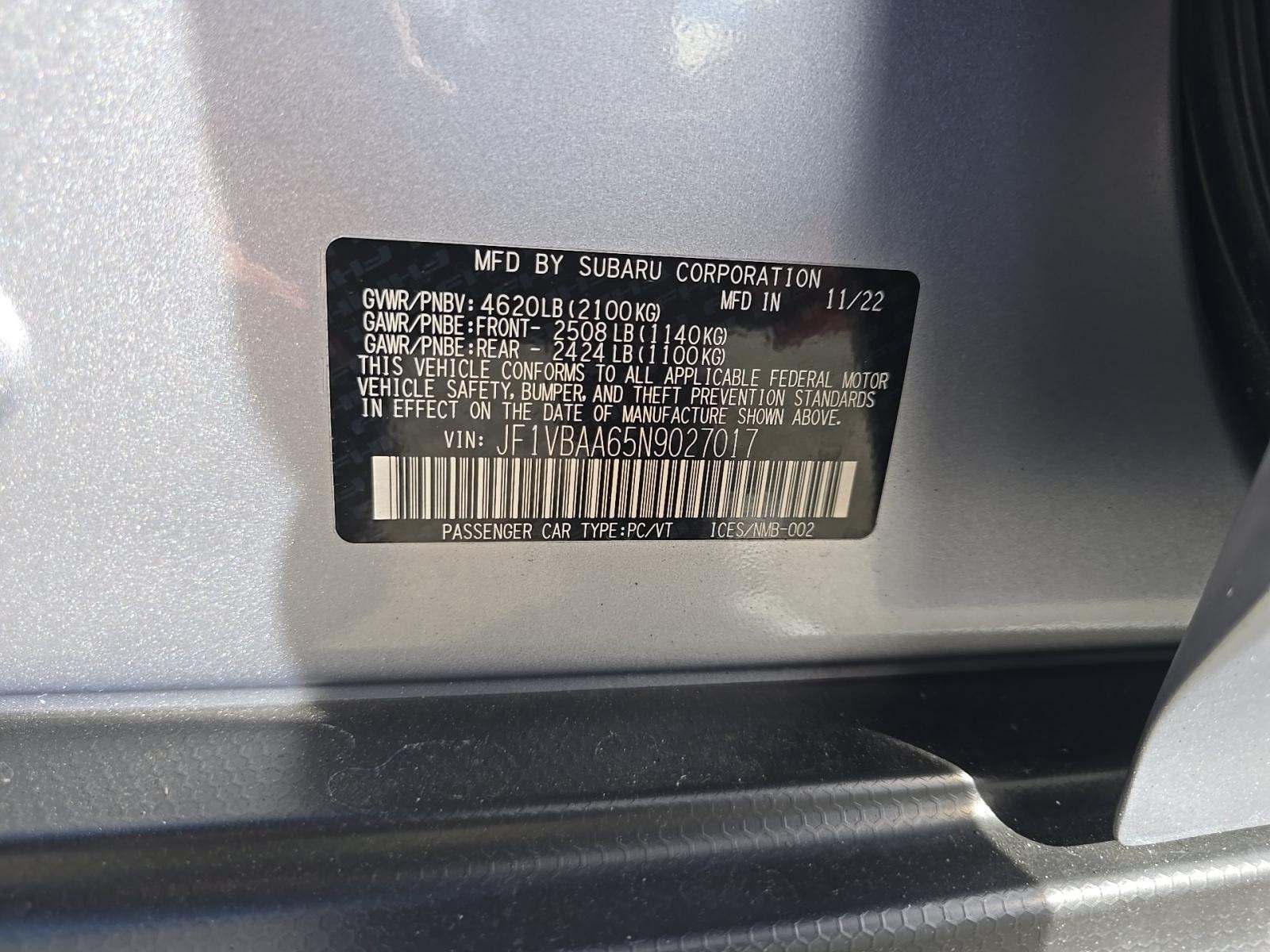 2022 Subaru WRX Base AWD